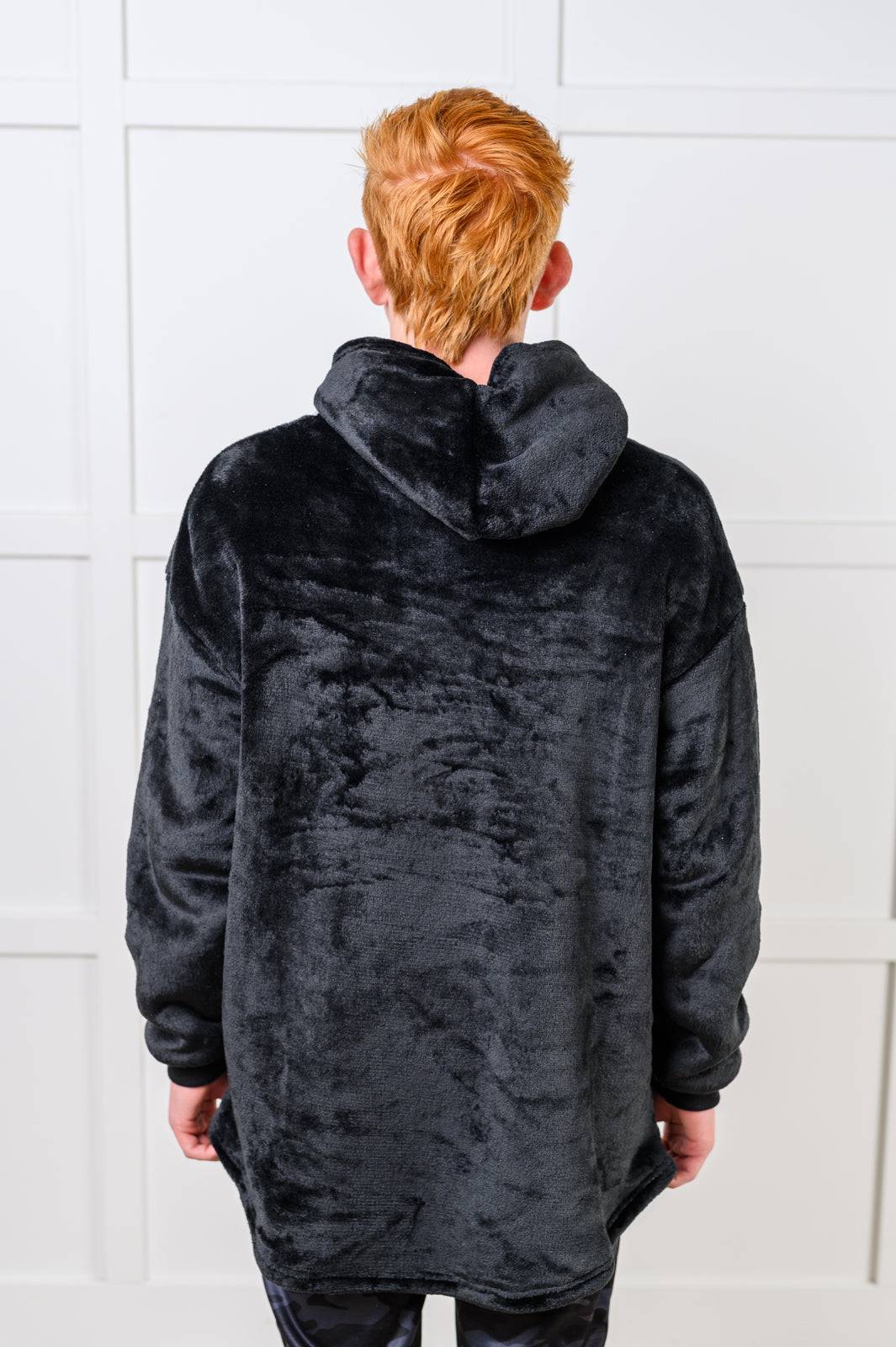 Layers Kids Oversized Hoodie Blanket in Black