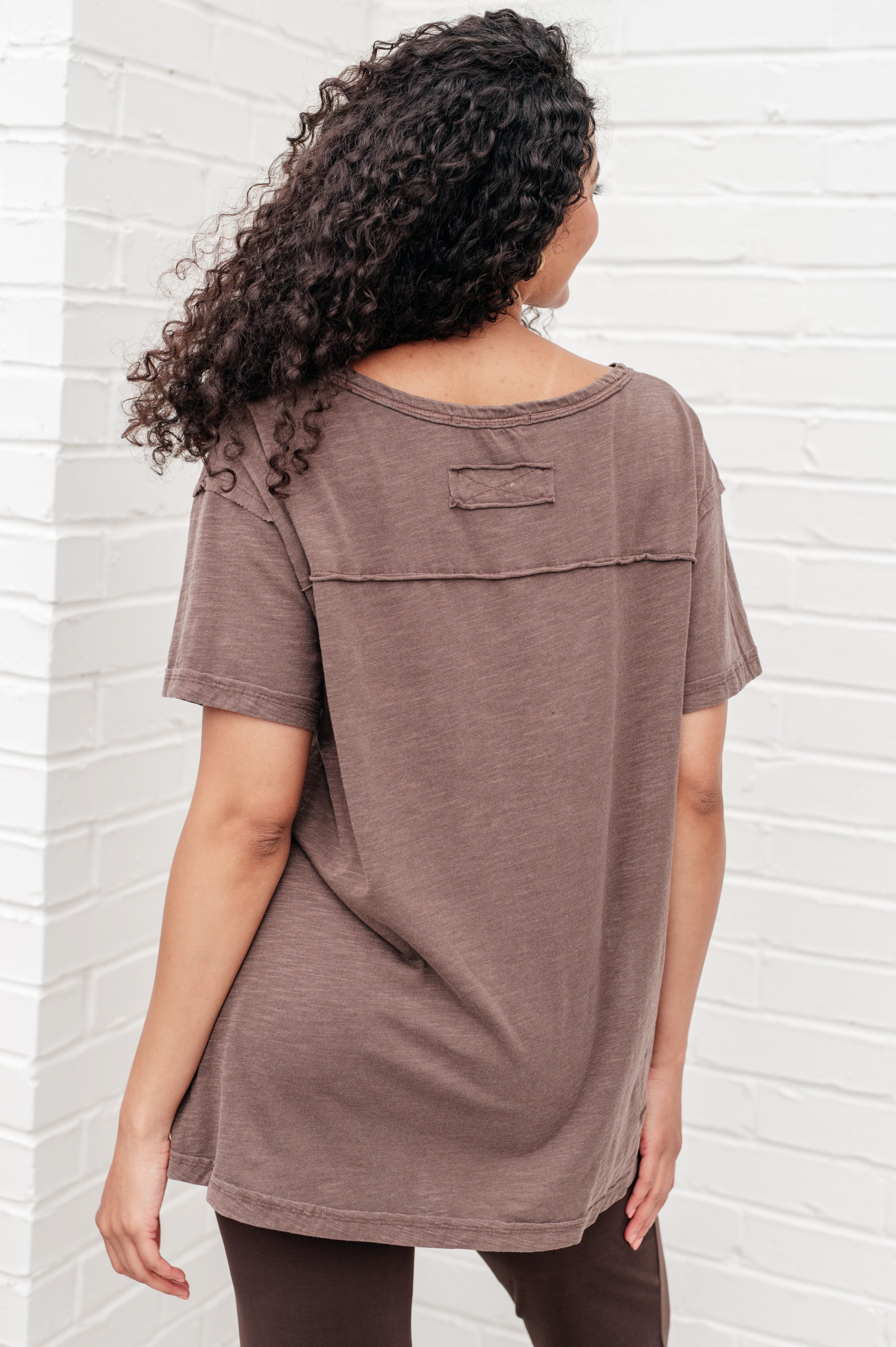 Tops Let Me Live Relaxed Tee in Brown