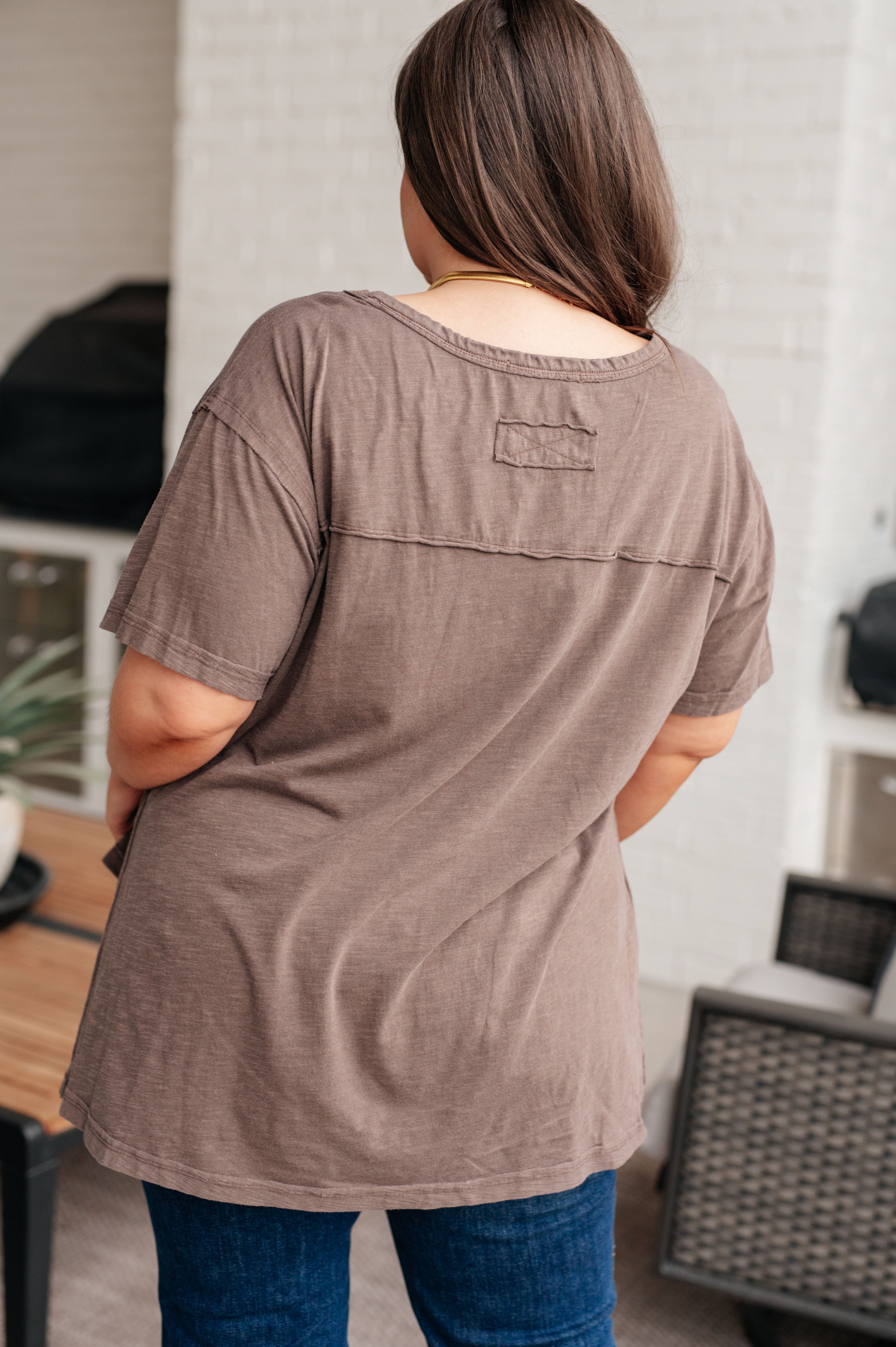 Tops Let Me Live Relaxed Tee in Brown