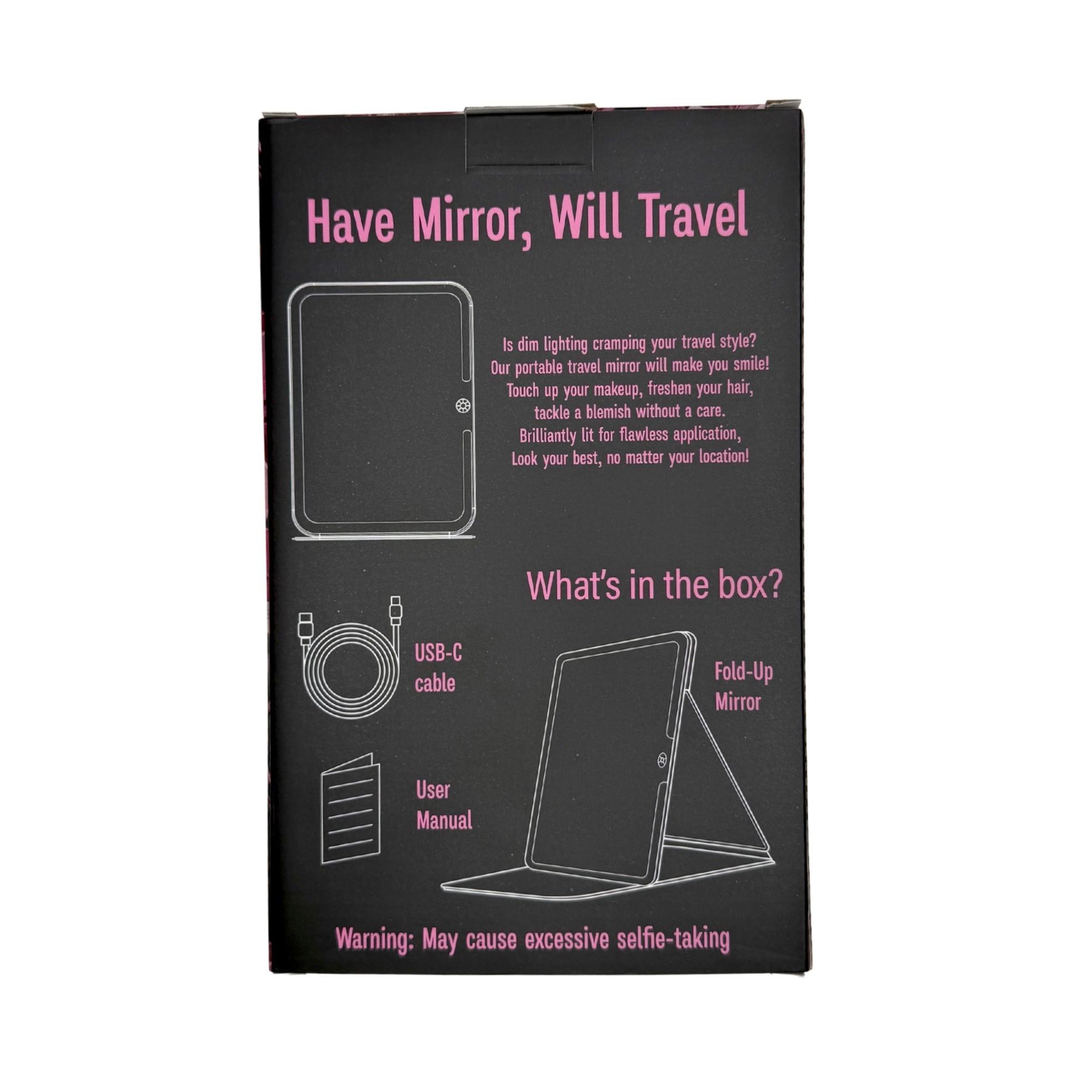 MJ Rechargeable LED Travel Mirror