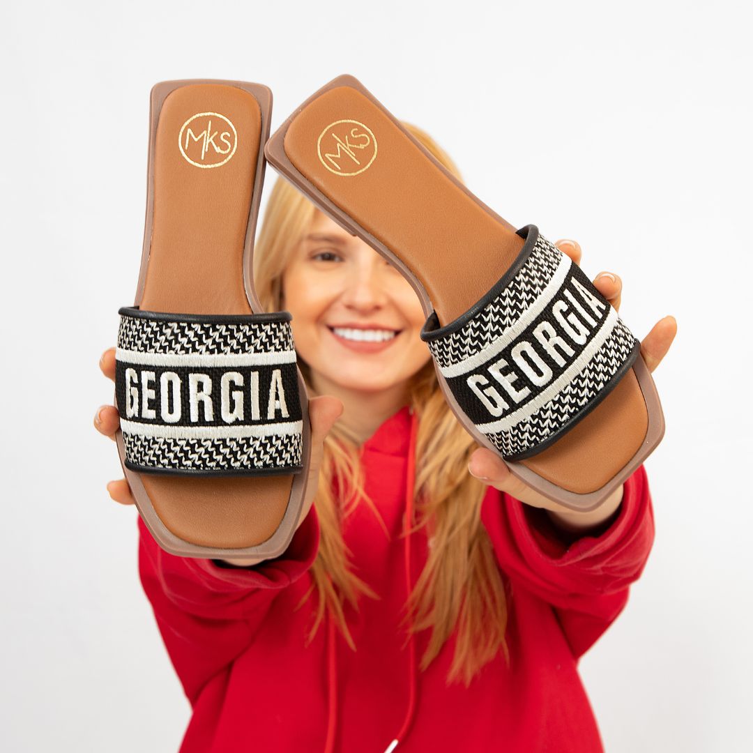 FLATS Bobbie Sandals Embroidered Georgia