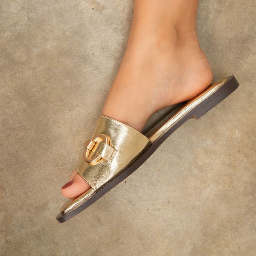 FLATS Ava 1 Sandal With Hardware On The Instep