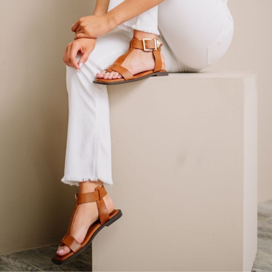 FLATS Ava Ankle Buckle Sandal