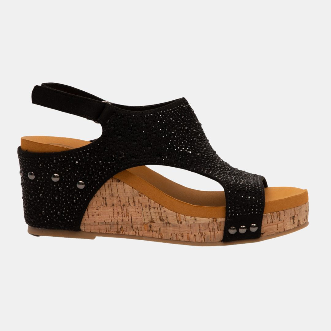 WEDGES Barbara Rhinestone Covered Wedges