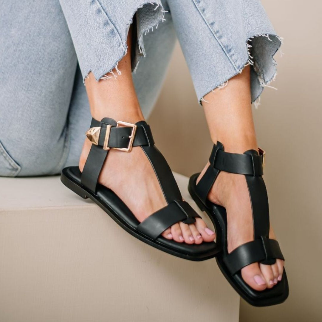 FLATS Ava Ankle Buckle Sandal