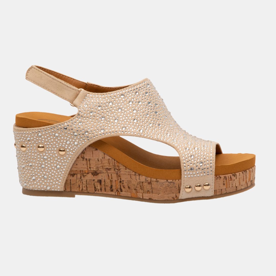 WEDGES Barbara Rhinestone Covered Wedges