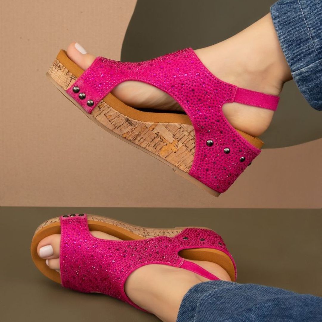 WEDGES Barbara Rhinestone Covered Wedges