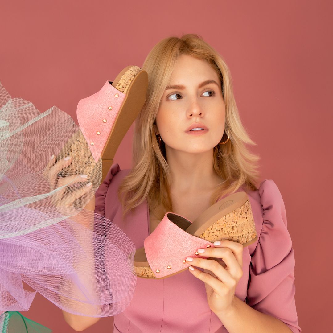 WEDGES Blair Wedge With Cork Effect Platform