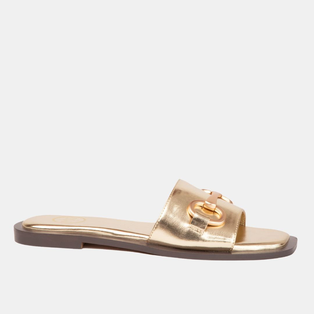 FLATS Ava 1 Sandal With Hardware On The Instep