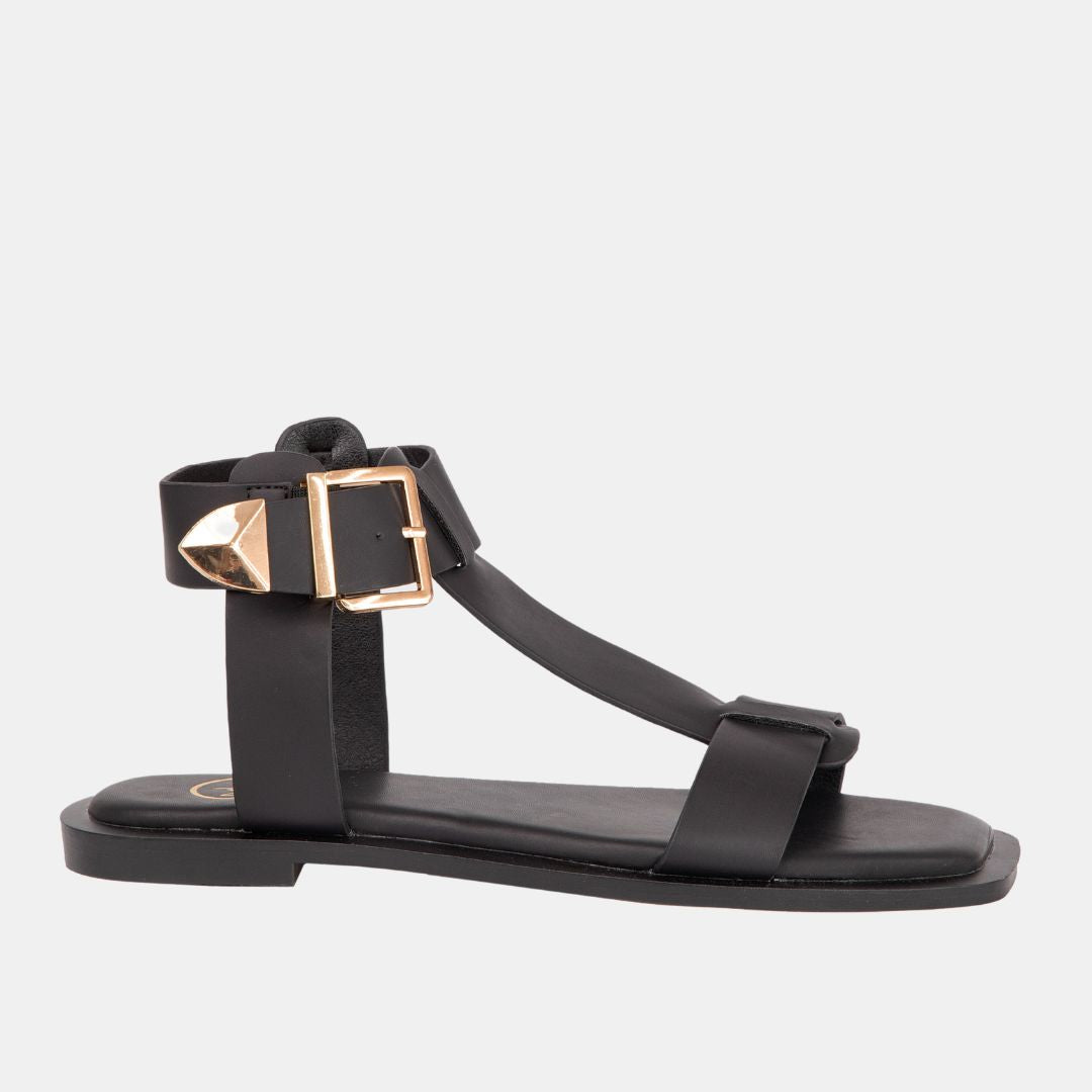 FLATS Ava Ankle Buckle Sandal