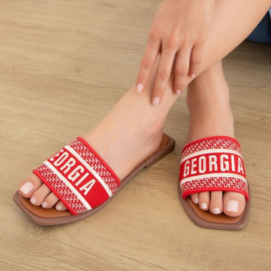 FLATS Bobbie Sandals Embroidered Georgia