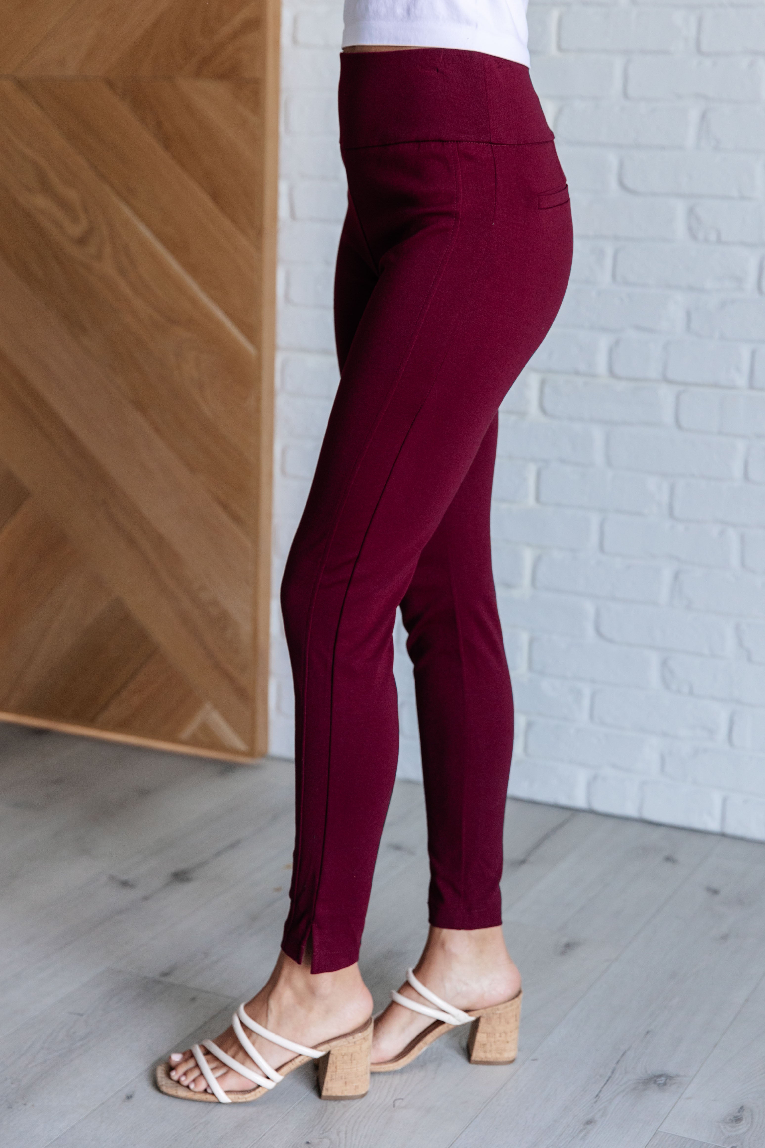 Bottoms Magic Skinny 28" Pants in Wine