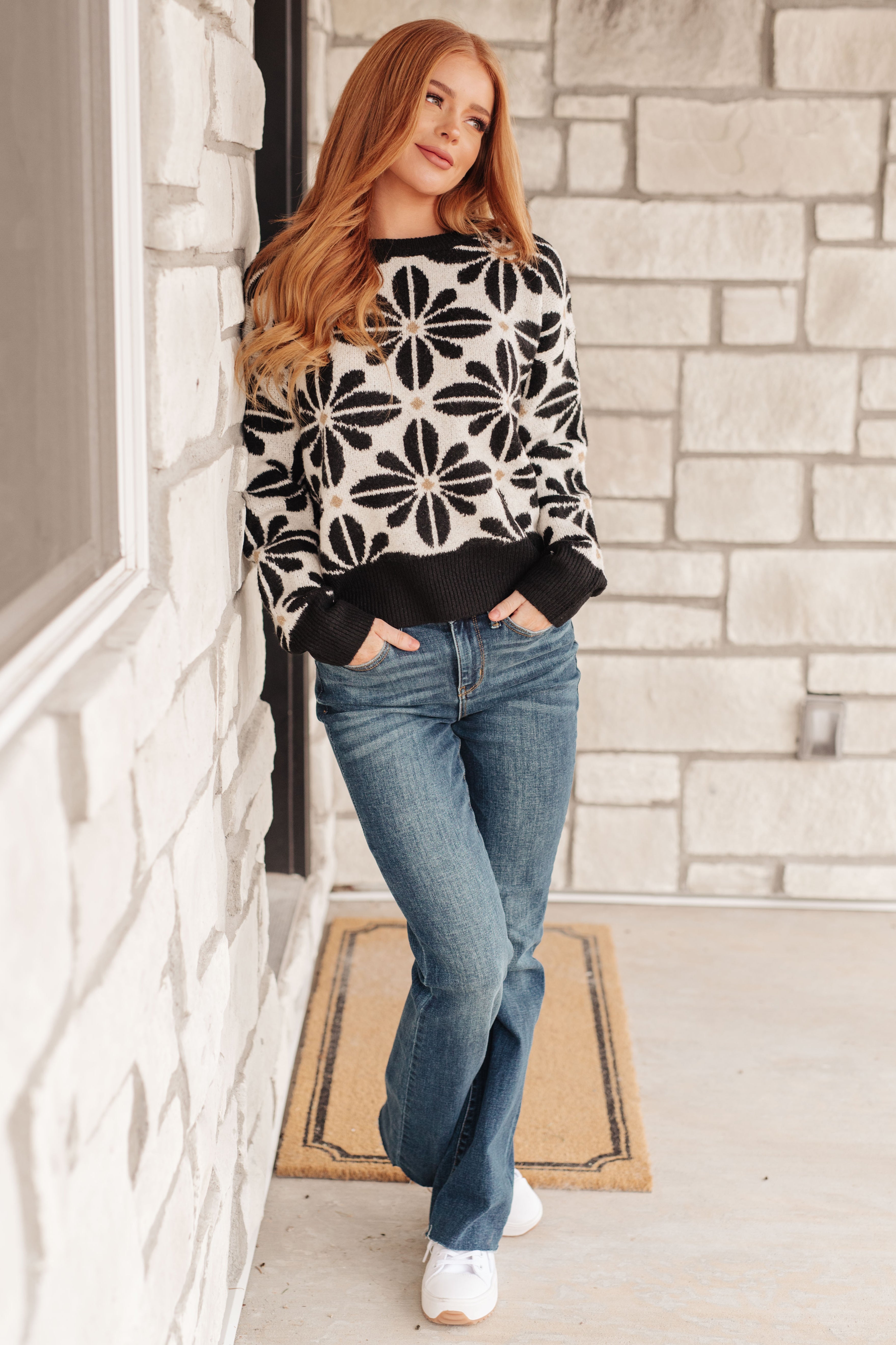 Tops Mid Mod Floral Sweater