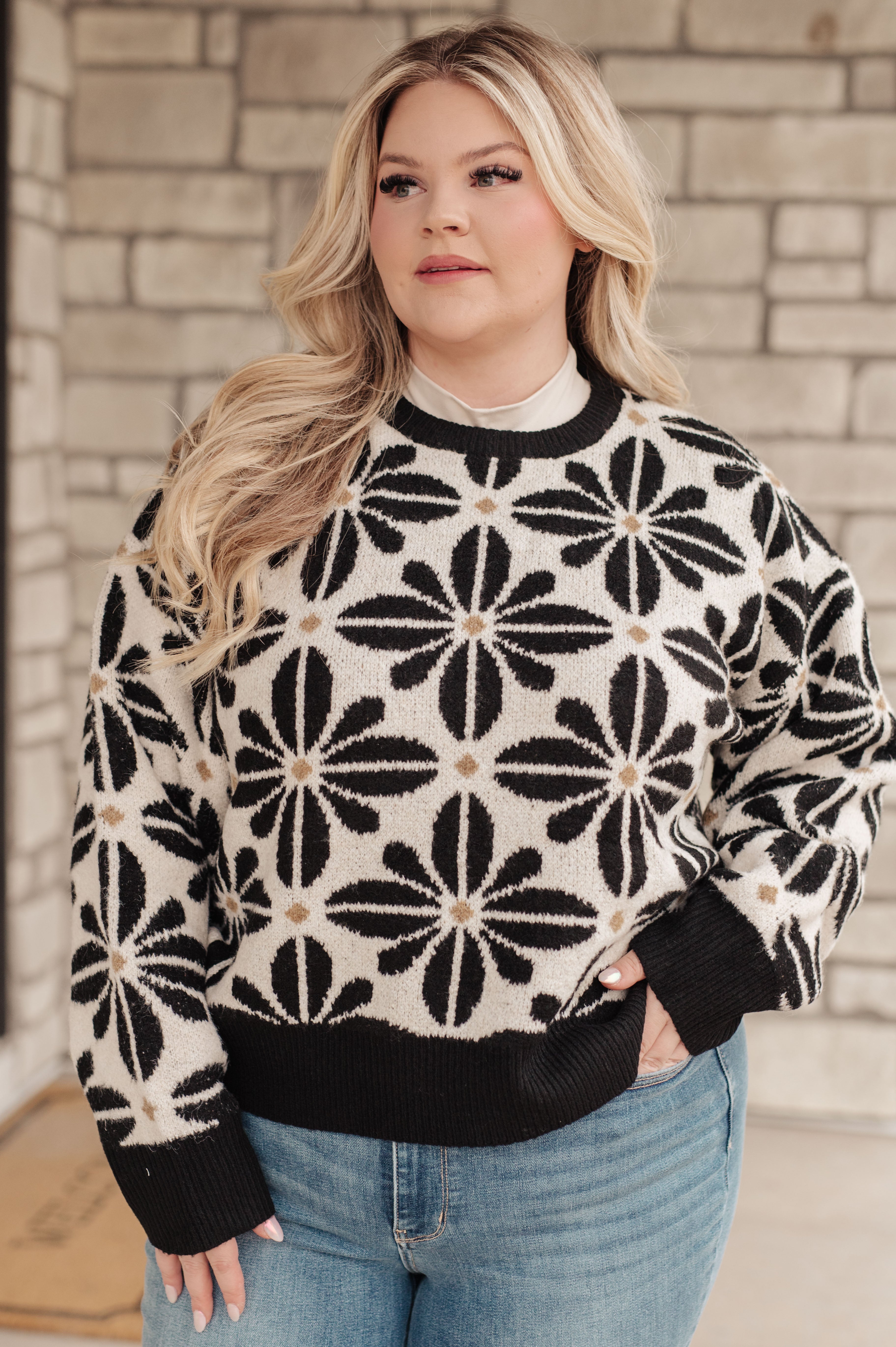 Tops Mid Mod Floral Sweater