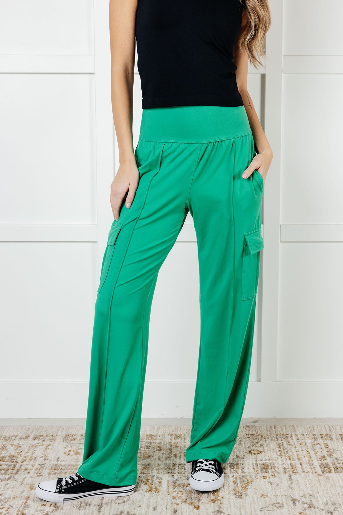 Bottoms Race to Relax Cargo Pants in Emerald Green