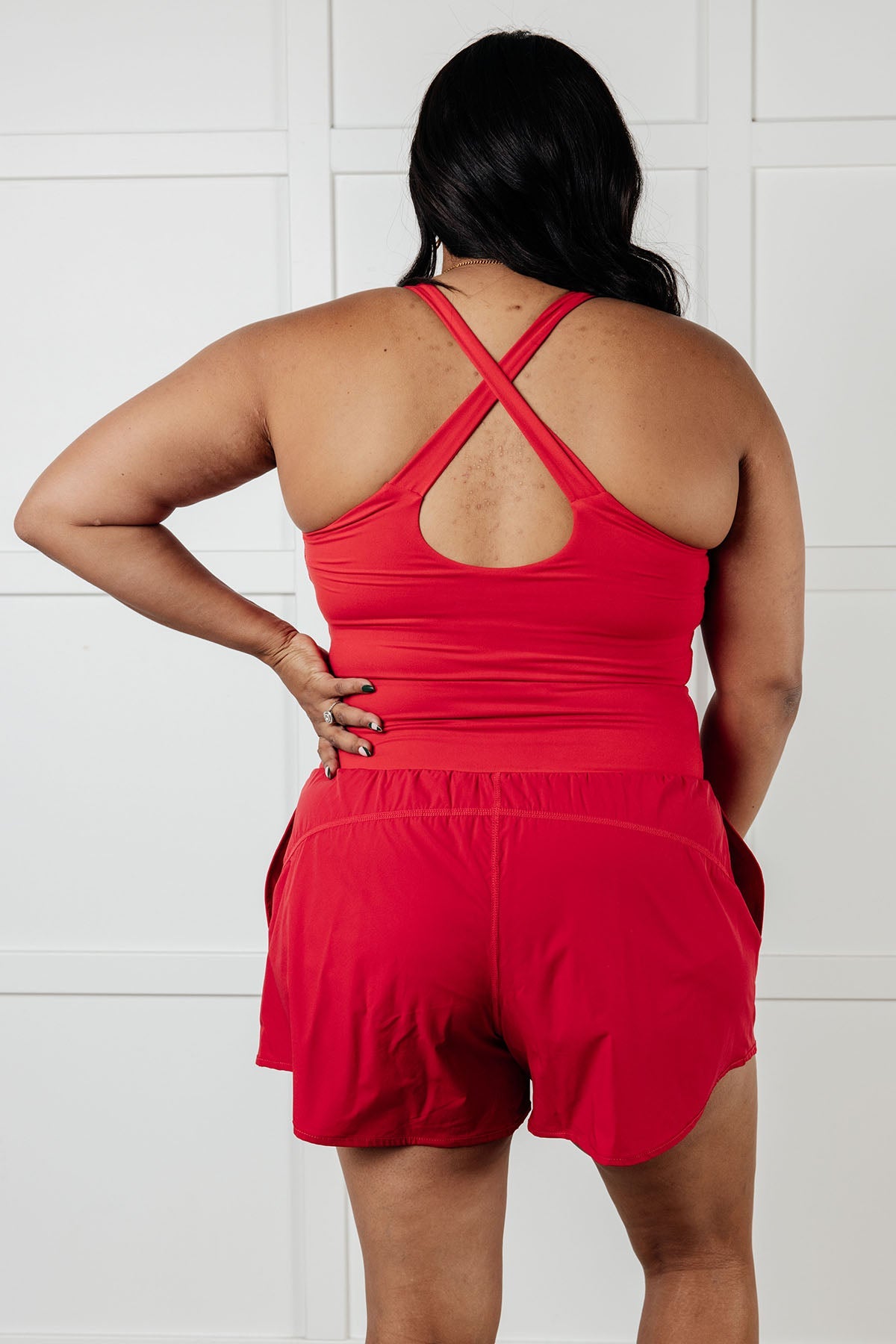 Athleisure Raising Heart Rate Cutout Runsie In True Red