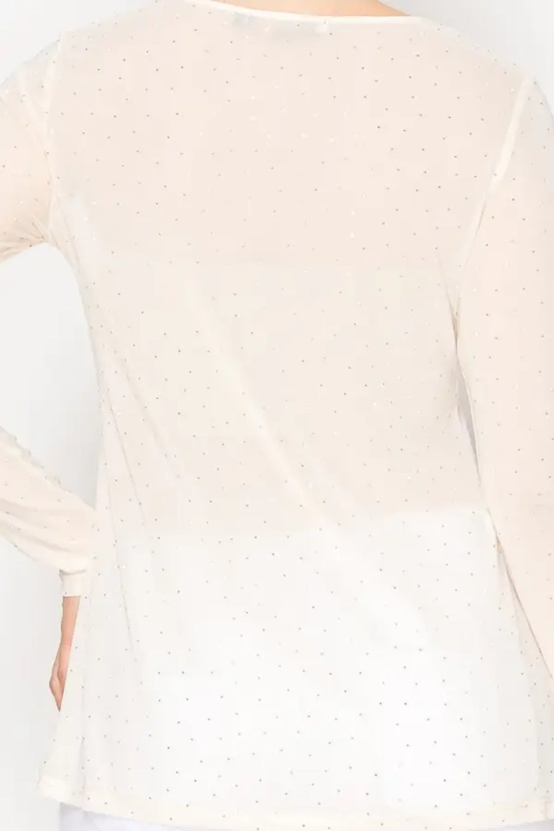 Embellished Mesh Top