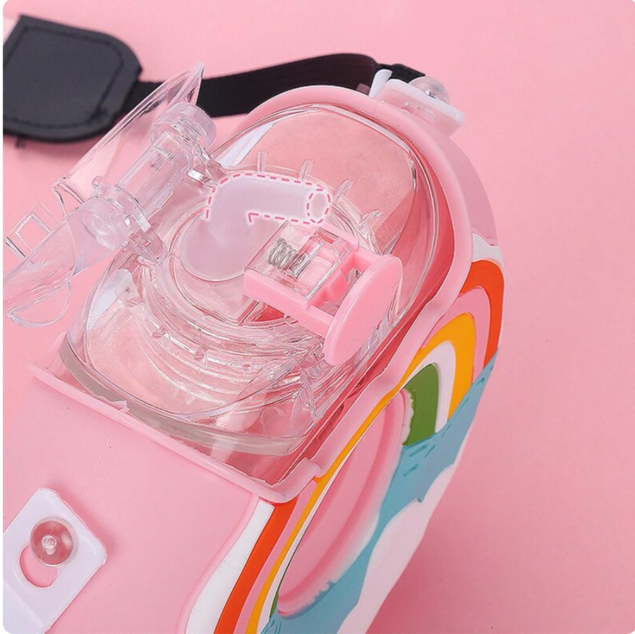 Womens Portable Rainbow Donut Water Bottle