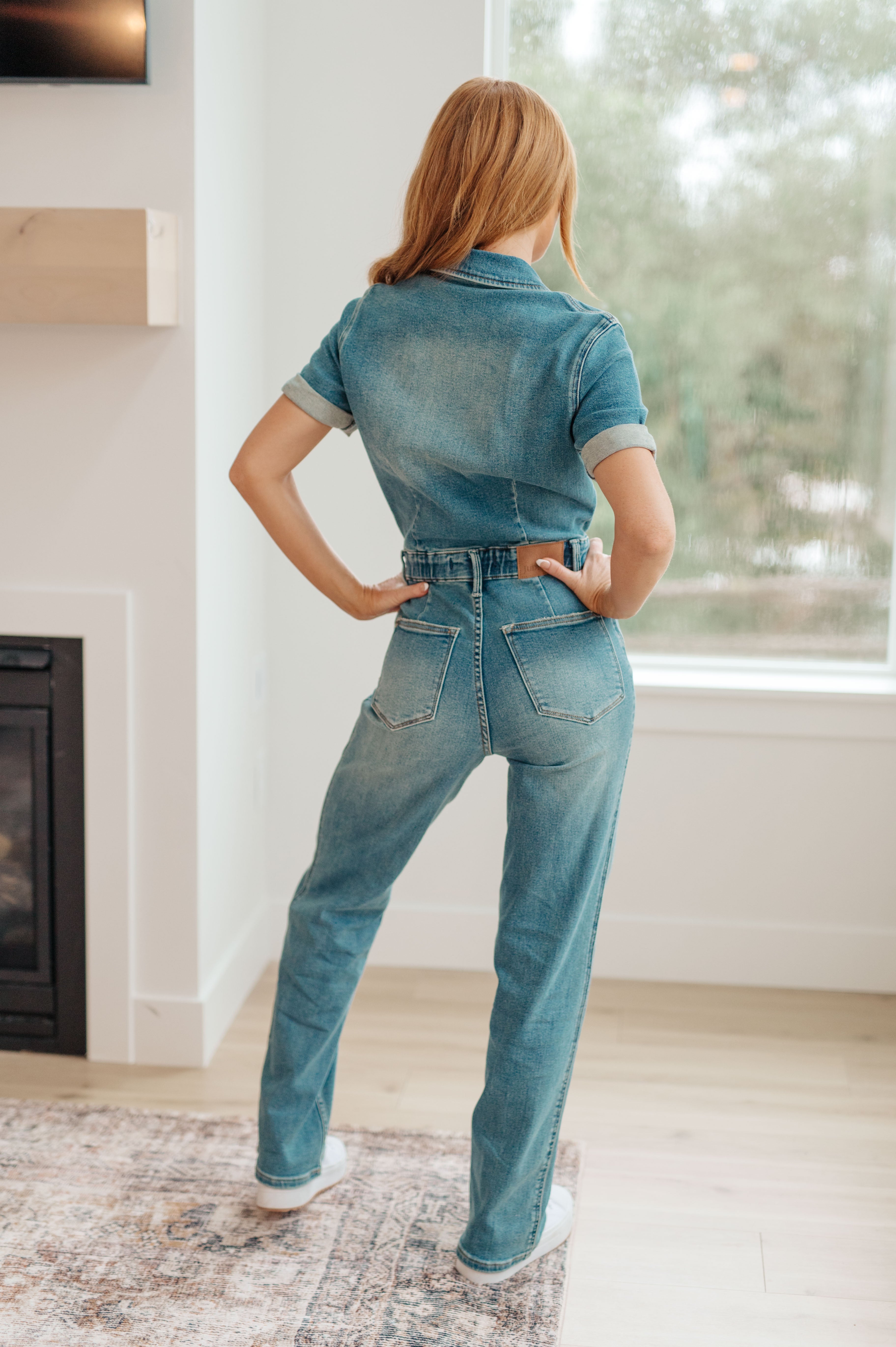 Denim Sylvia Short Sleeve Denim Jumpsuit