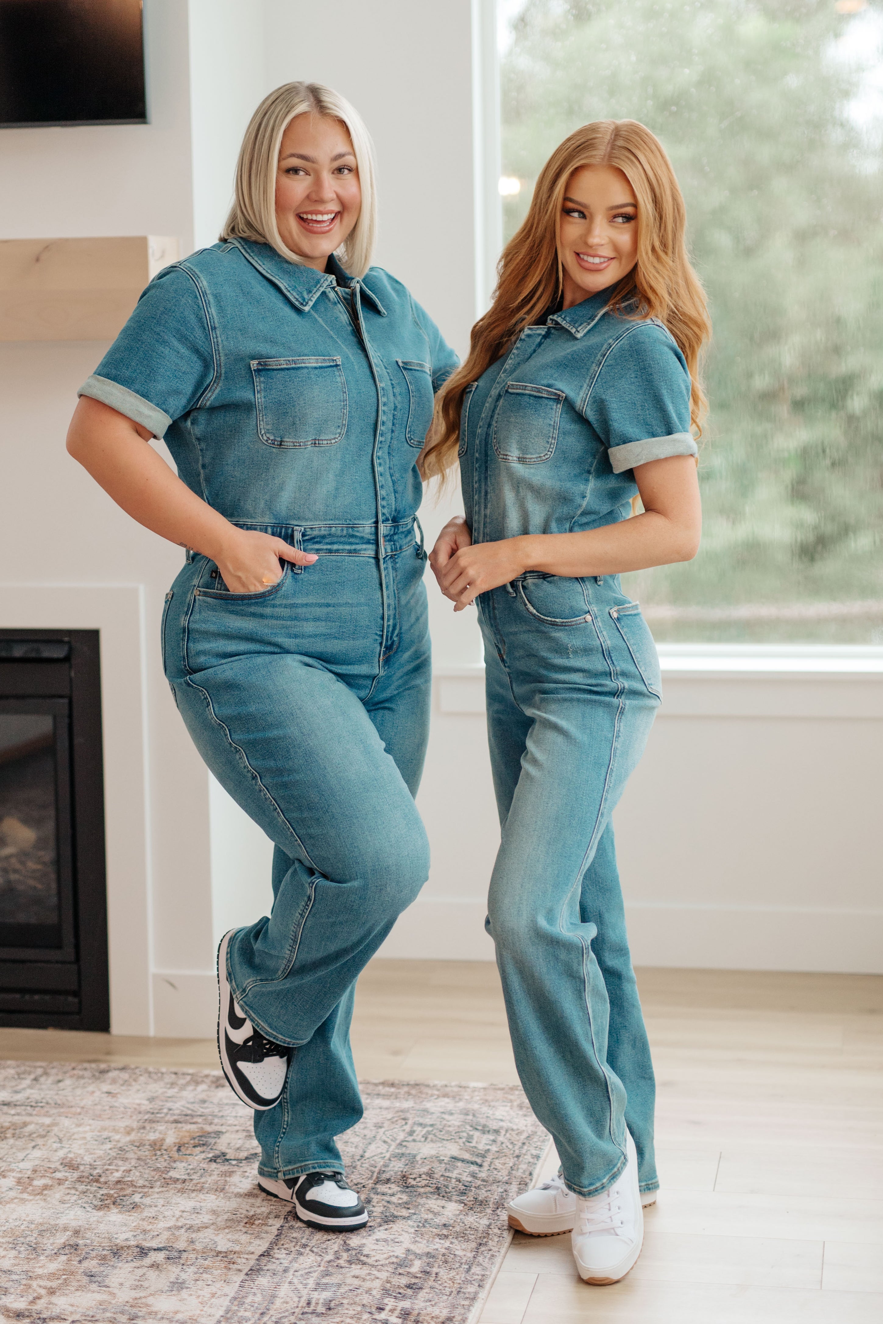 Denim Sylvia Short Sleeve Denim Jumpsuit