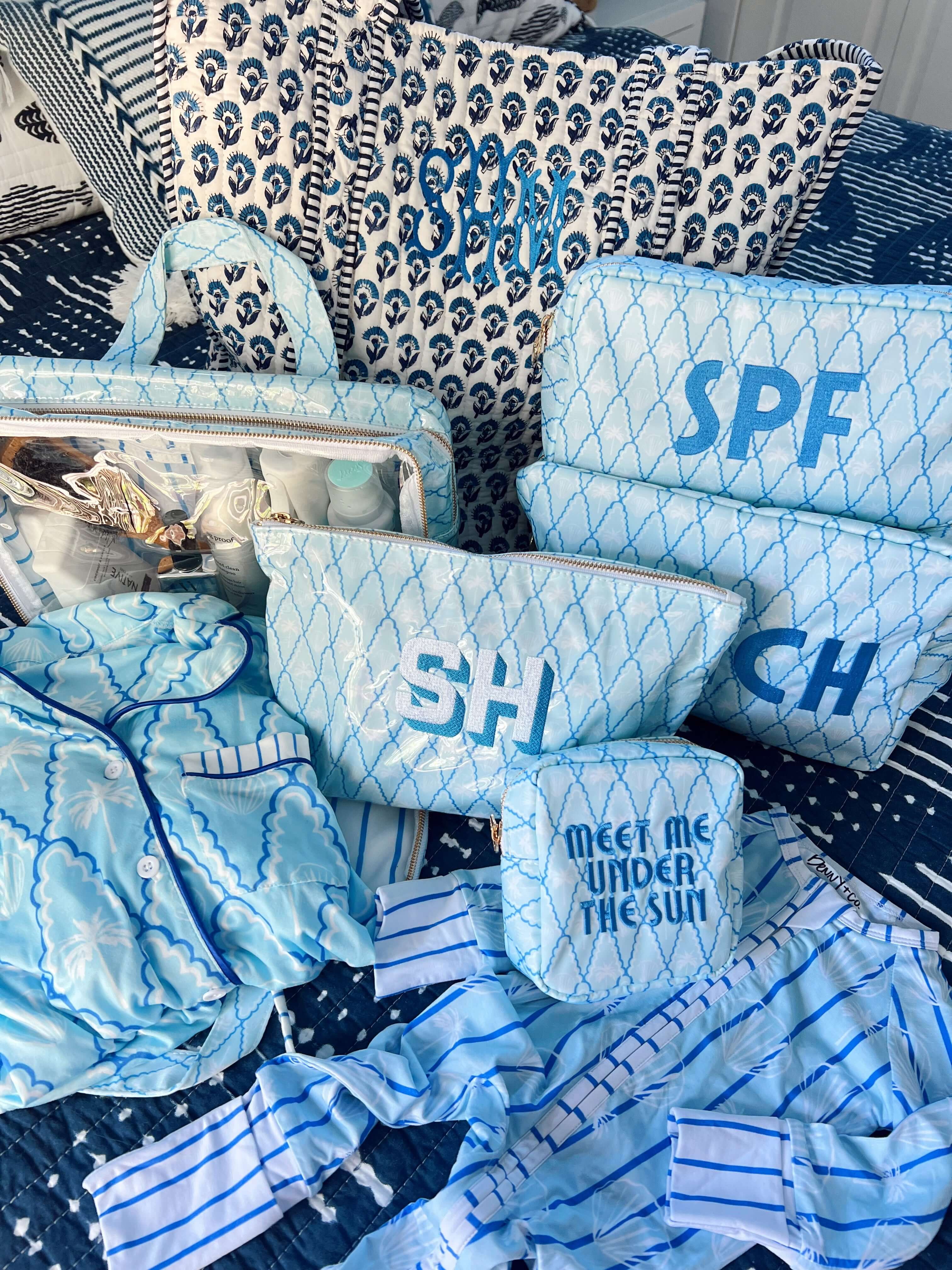 Travel Bag Meet me under the Sun - Blue Palms Mini