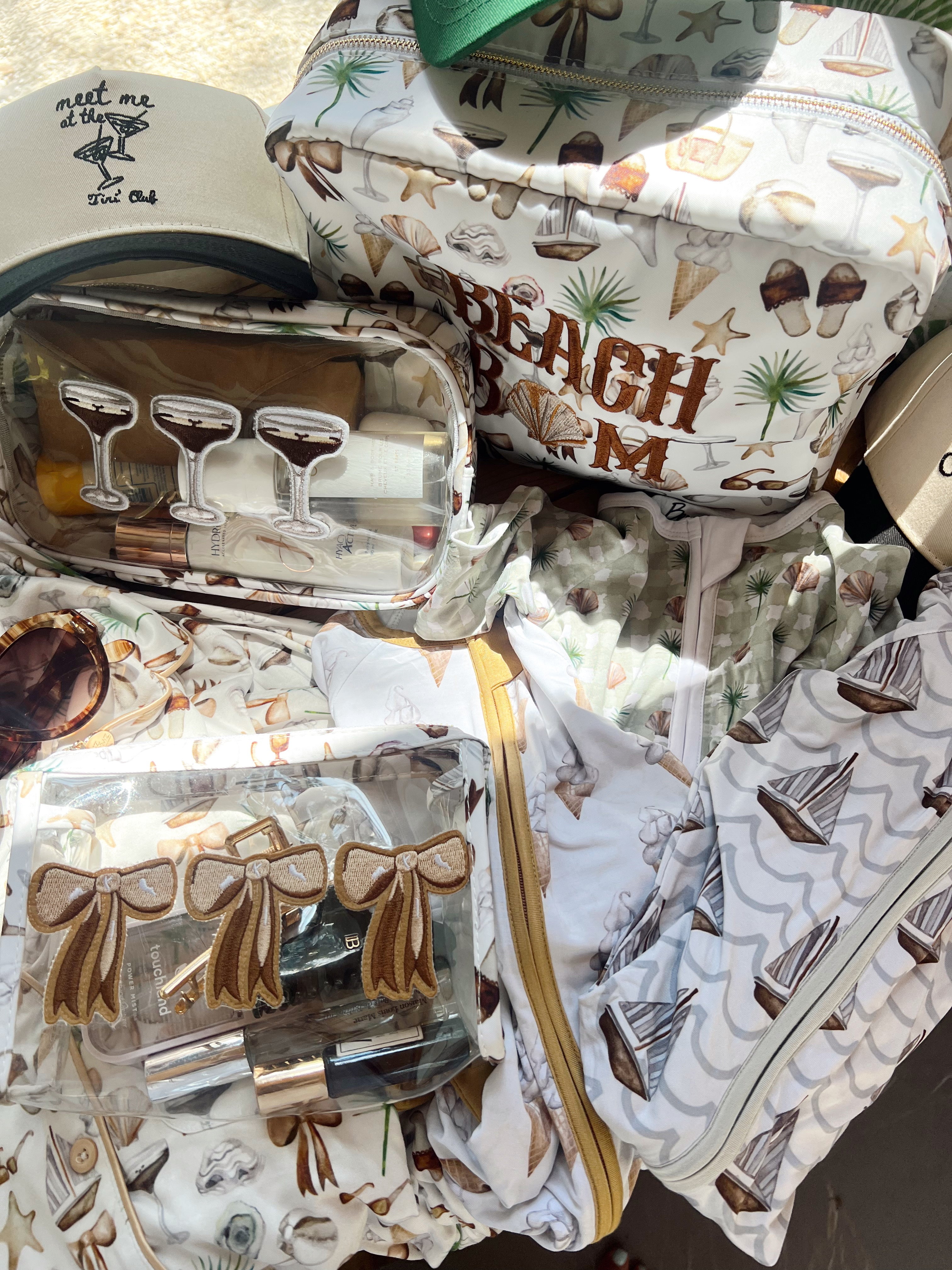 Travel Bag Espresso Martinis - Neutral Coastal Cocktail Clear Large Bag