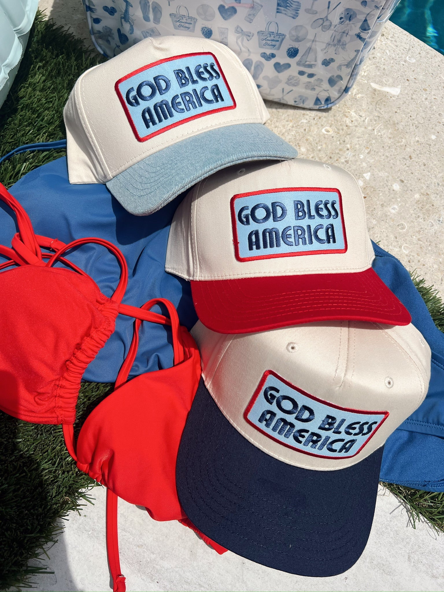 Hat God Bless America - Vintage Trucker Hat