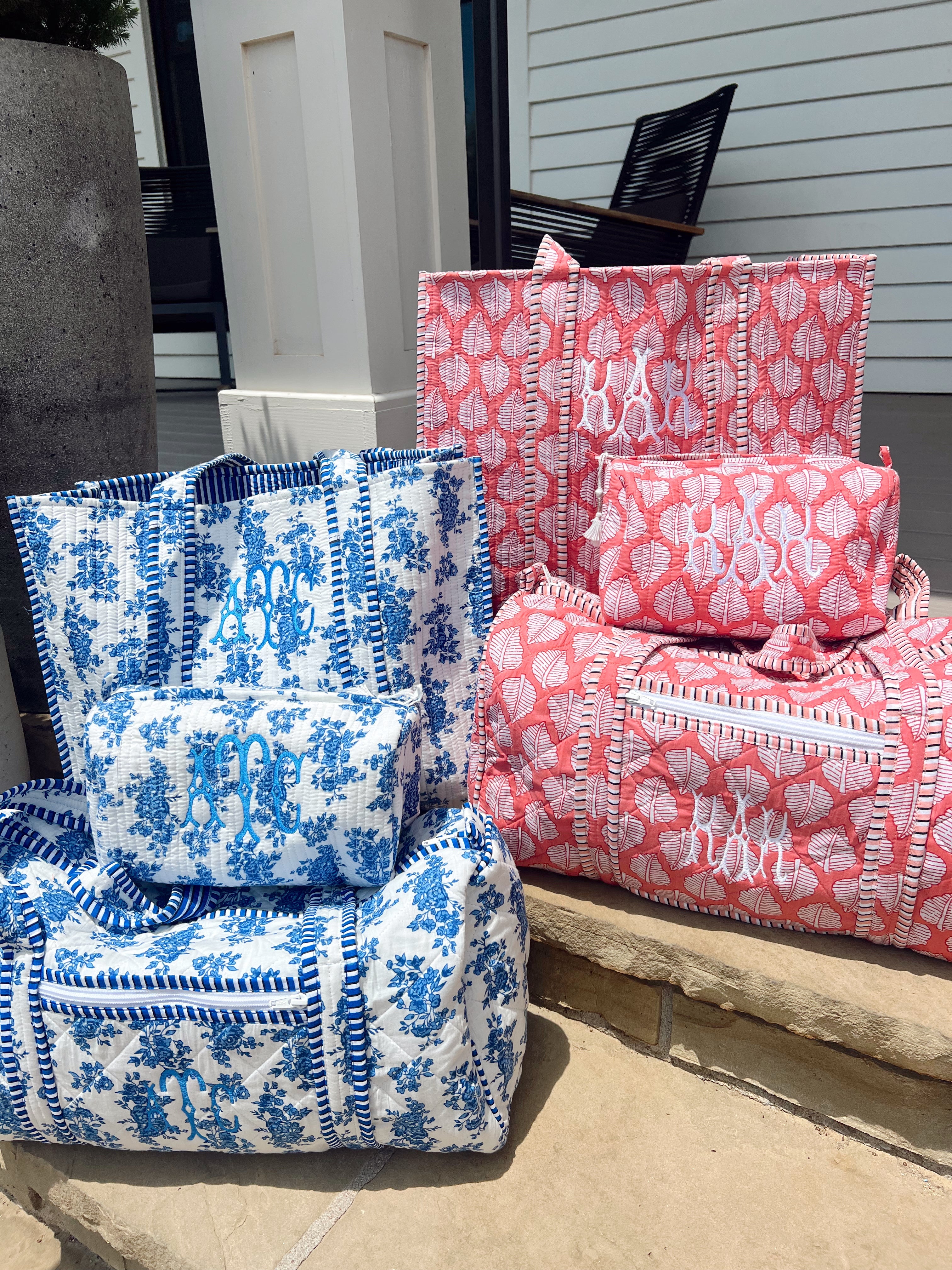 Travel Bag Quilted Block-Print - Aubrey Collection