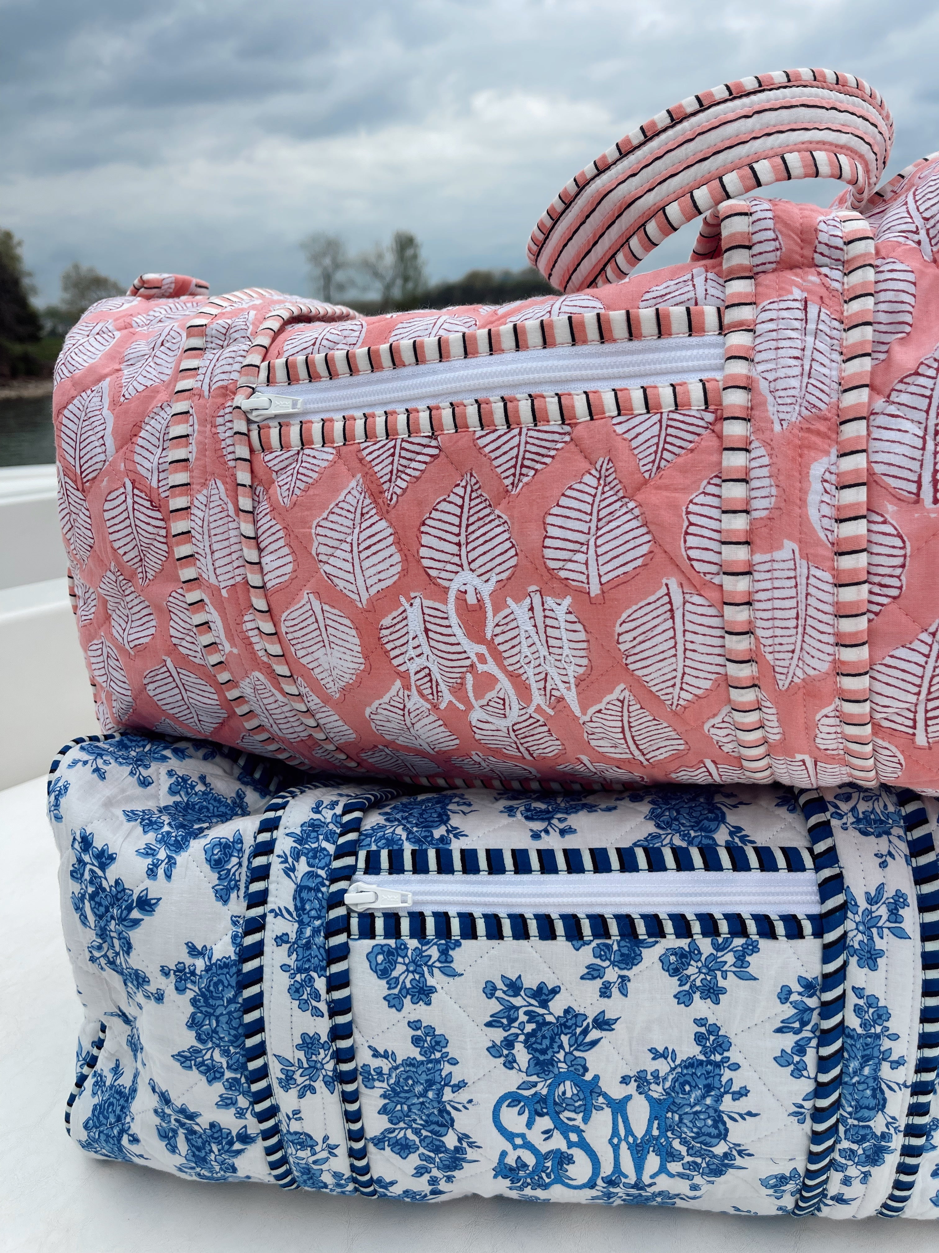Travel Bag Quilted Block-Print - Aubrey Collection