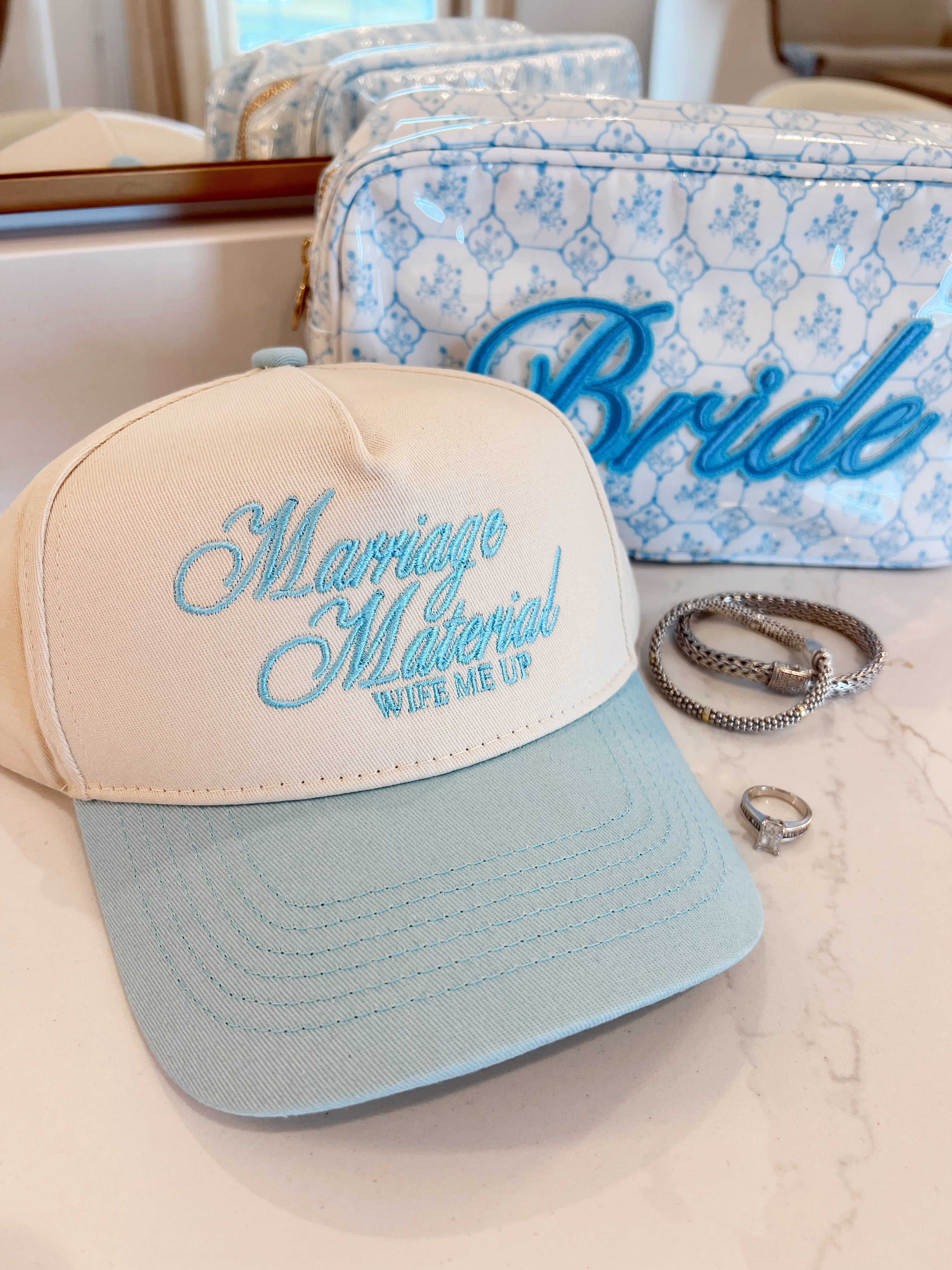 Hat Marriage Material - Blue Vintage Trucker Hat