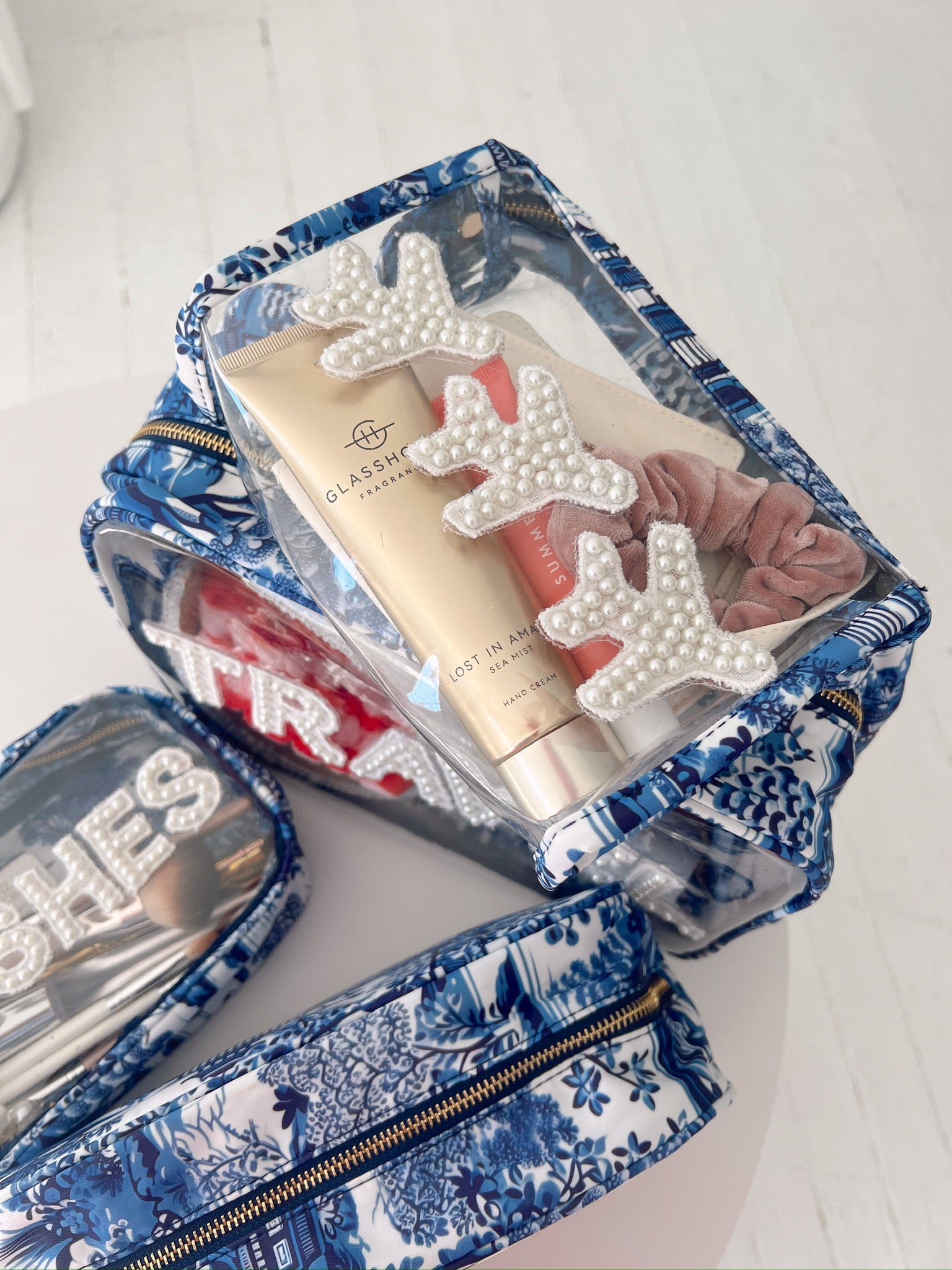 Makeup Bag Airplanes Clear Snap Pouch