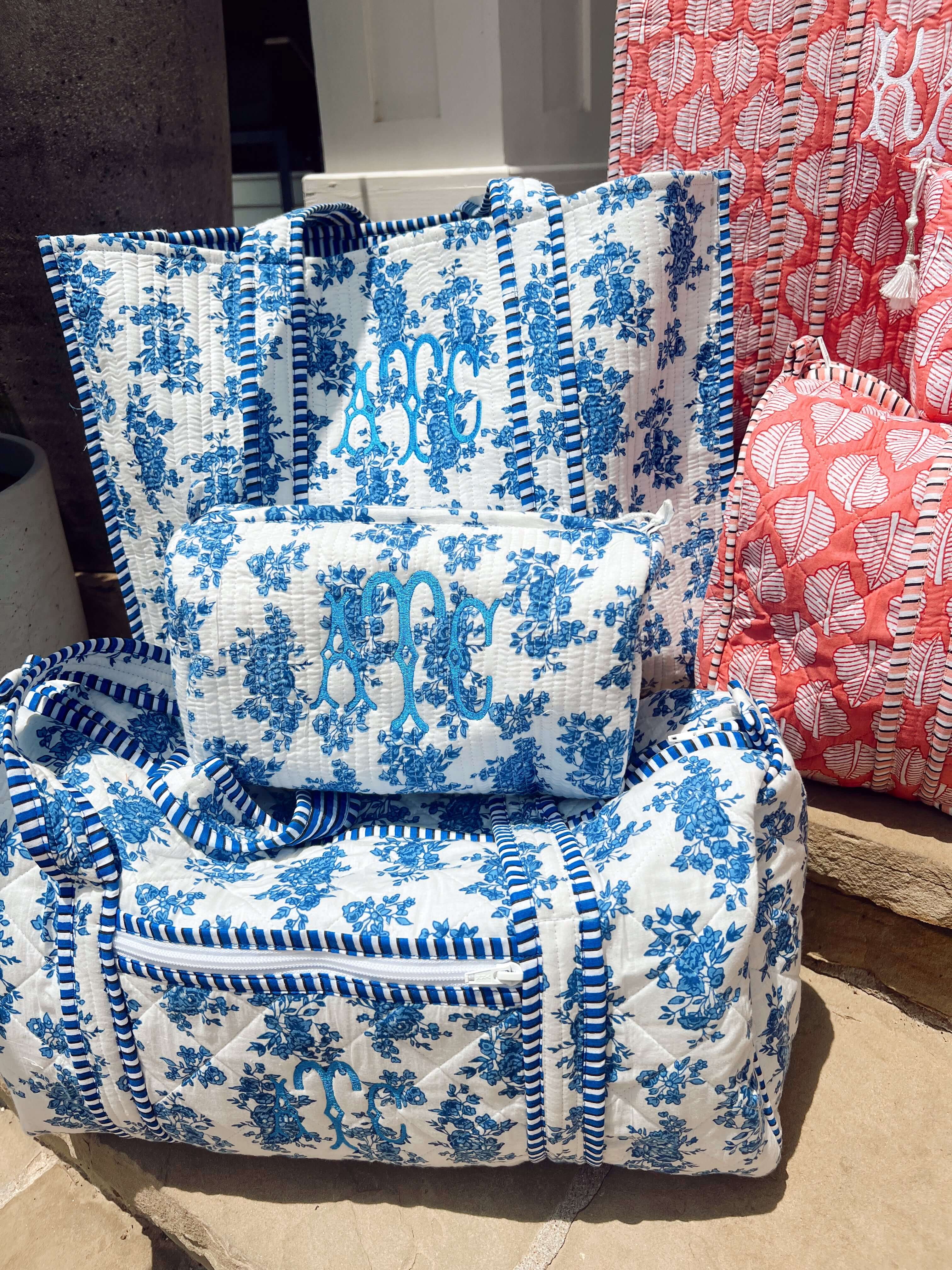 Travel Bag Quilted Block-Print - Aubrey Collection