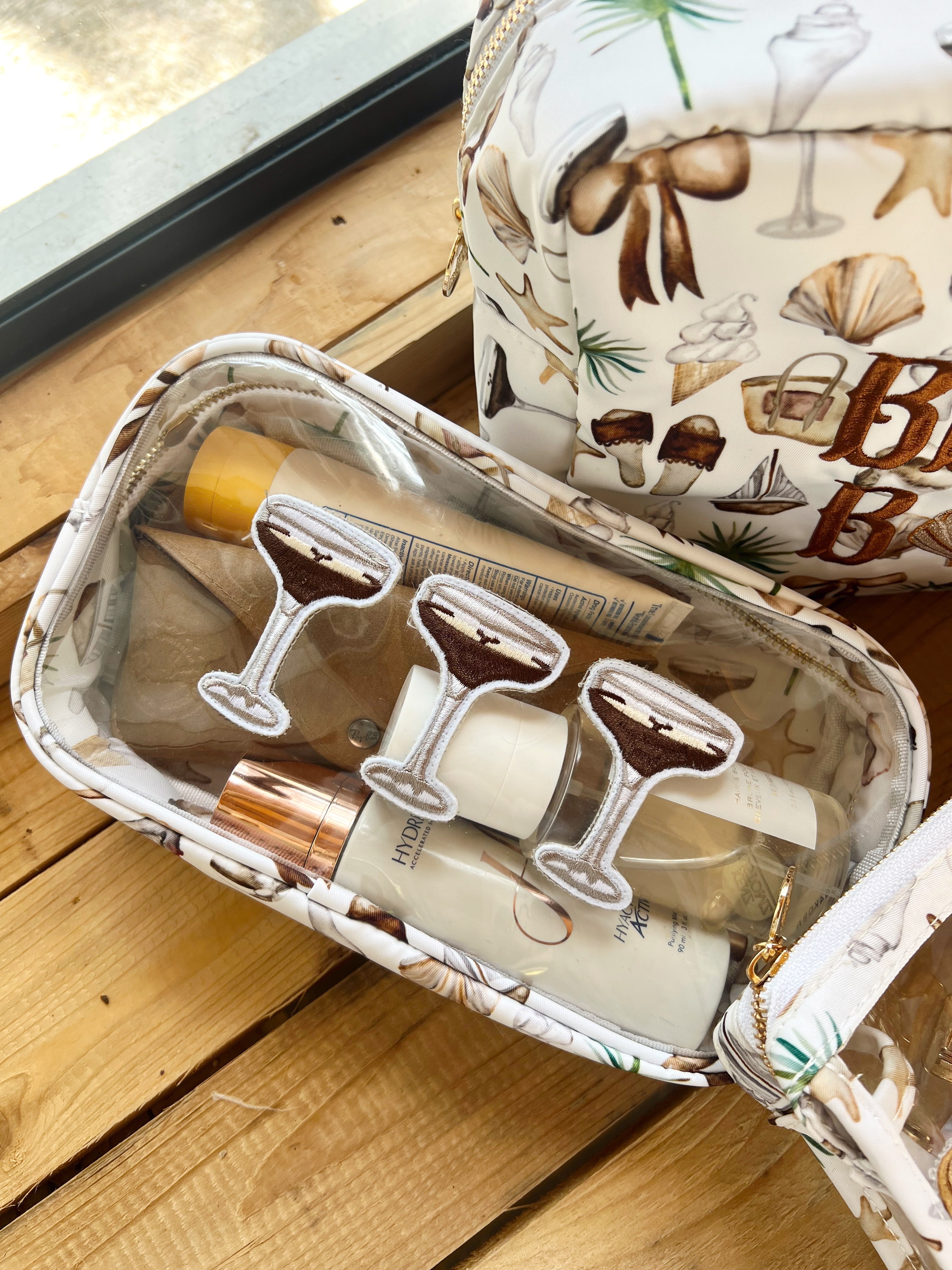 Travel Bag Espresso Martinis - Neutral Coastal Cocktail Clear Large Bag