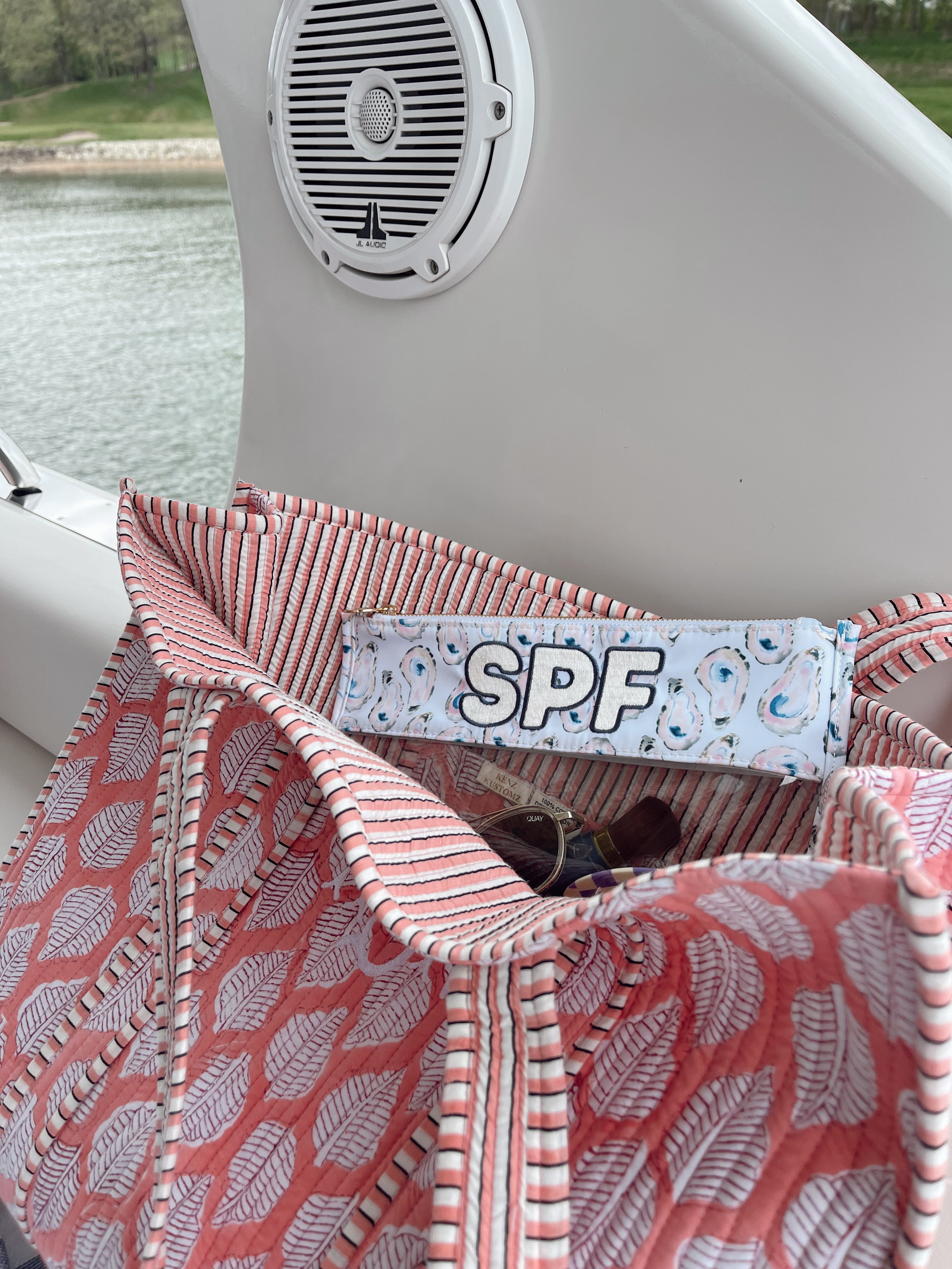 Travel Bag Quilted Block-Print - Aubrey Collection