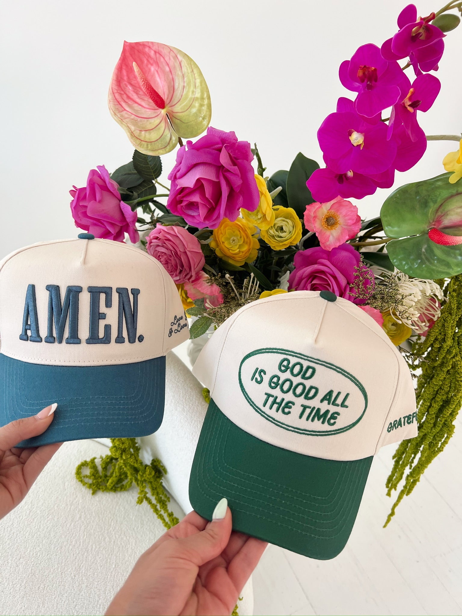 Hat God is Good - Green Vintage Trucker Hat