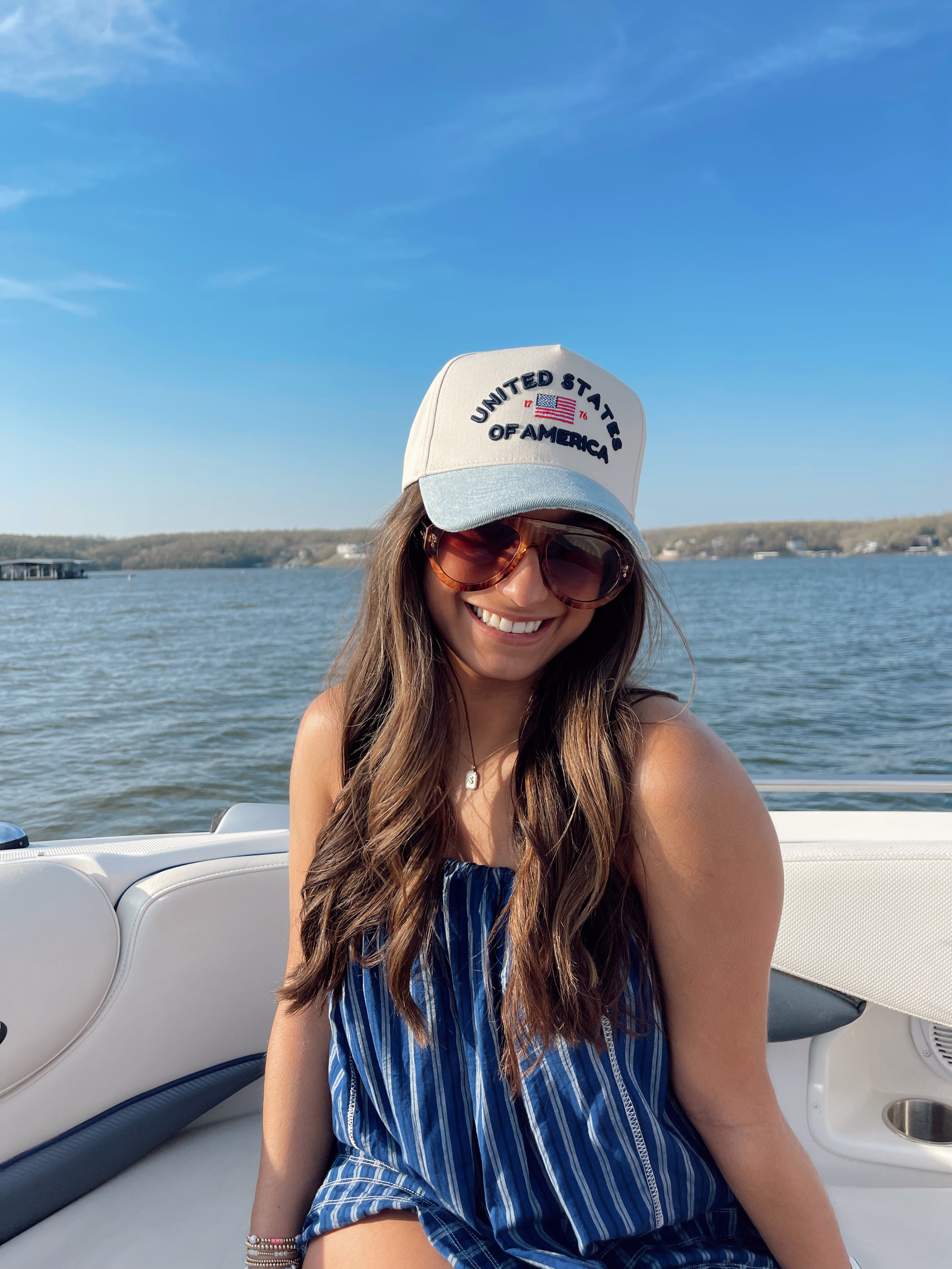 Hat United States of America - Denim Blue Vintage Trucker Hat