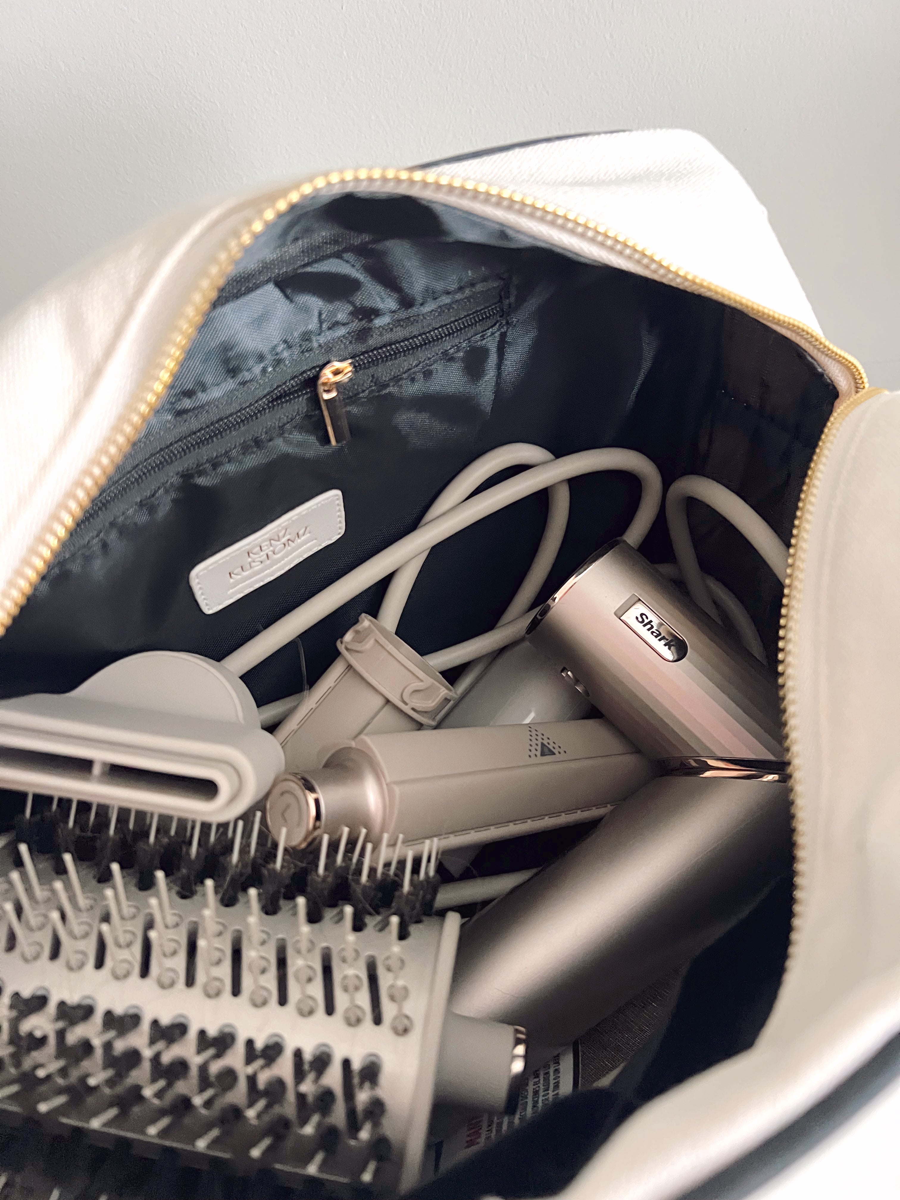 Makeup Bag Hair Canvas XL Bag - Black Trim