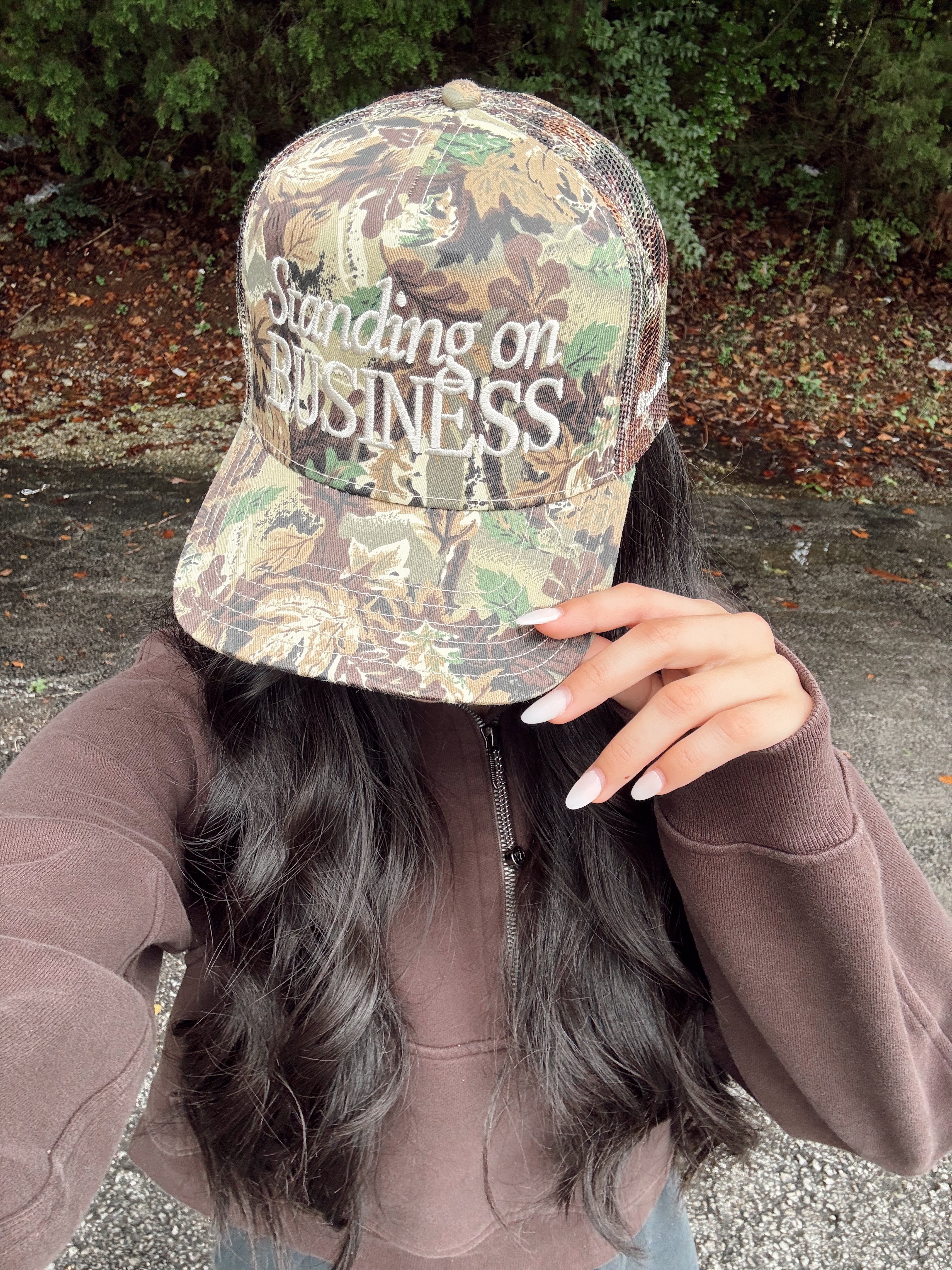 Hat Standing On Business Trucker Hat