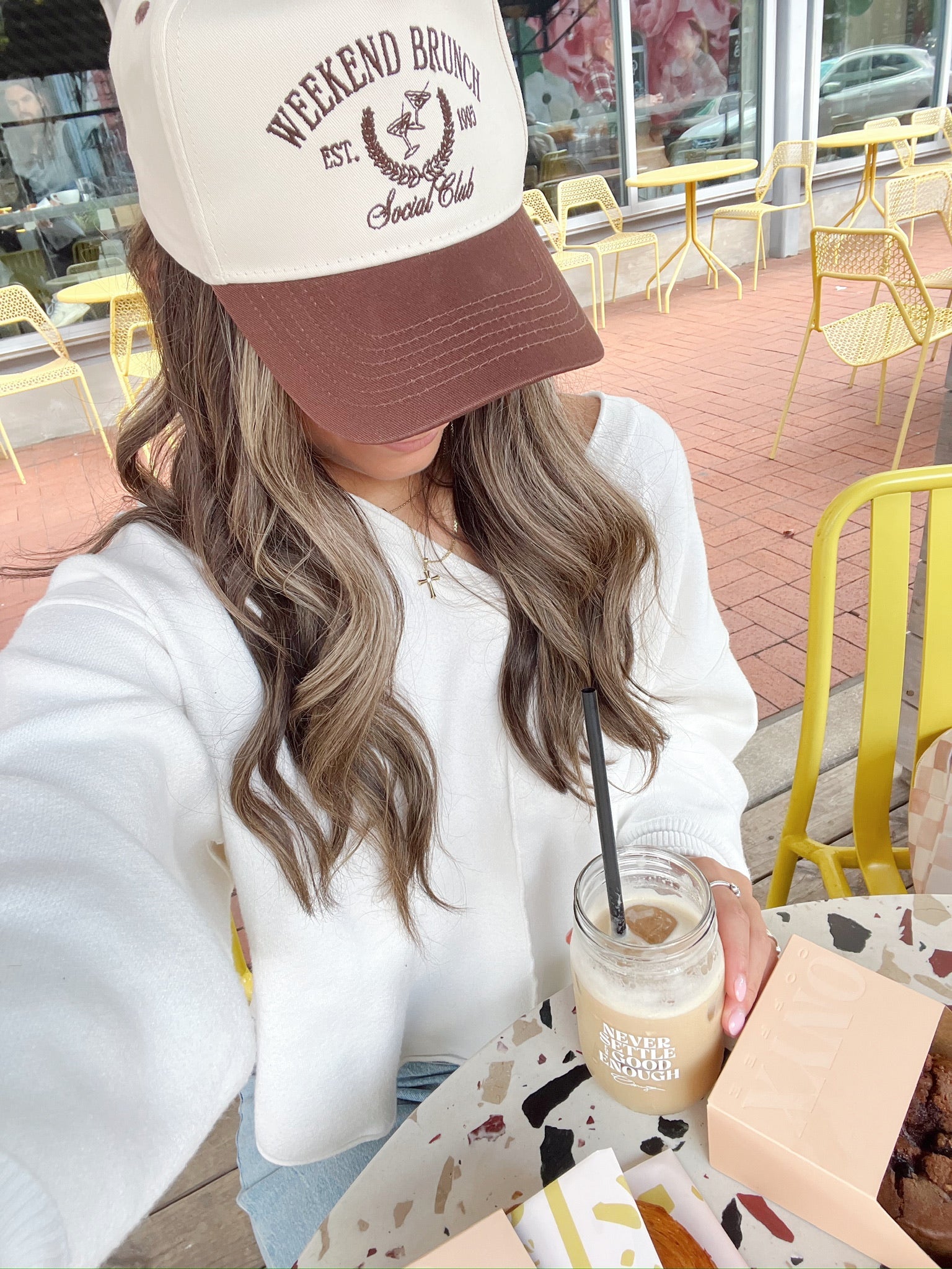 Hat Weekend Brunch Club - Brown Vintage Trucker Hat