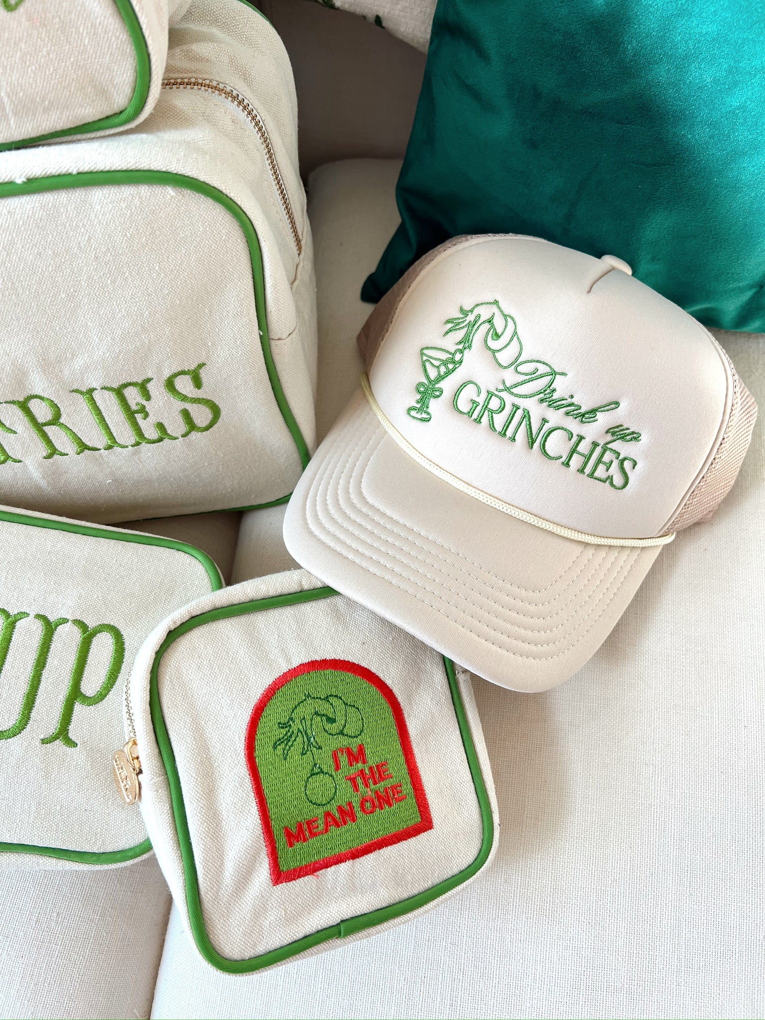 Hat Drink Up Grinches - Tan Foam Trucker Hat