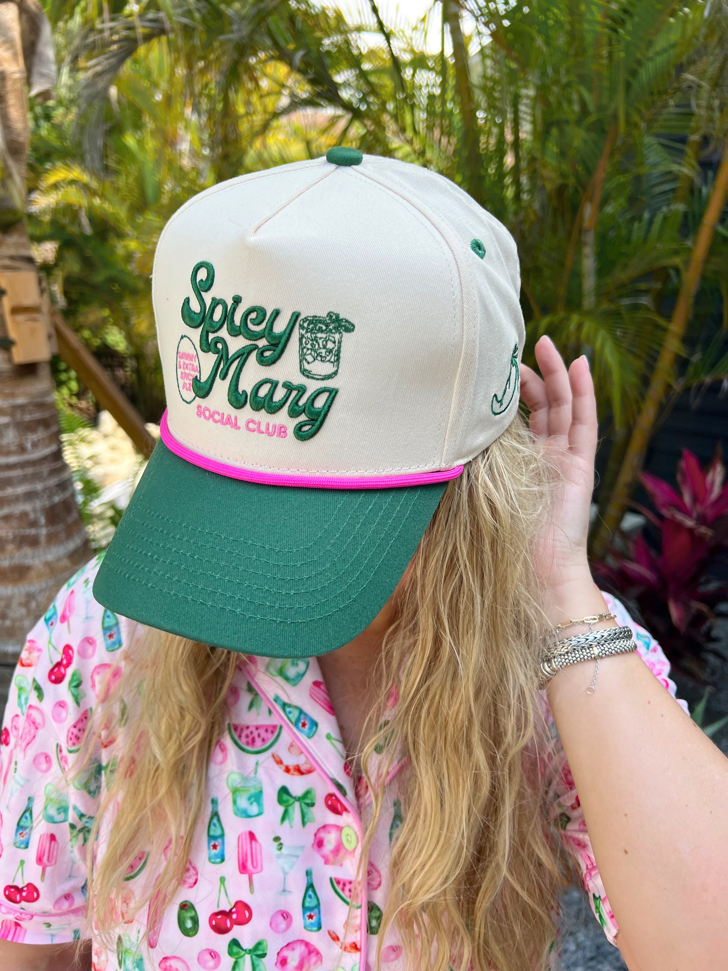 Hat Spicy Marg Social Club - Green Vintage Trucker Hat