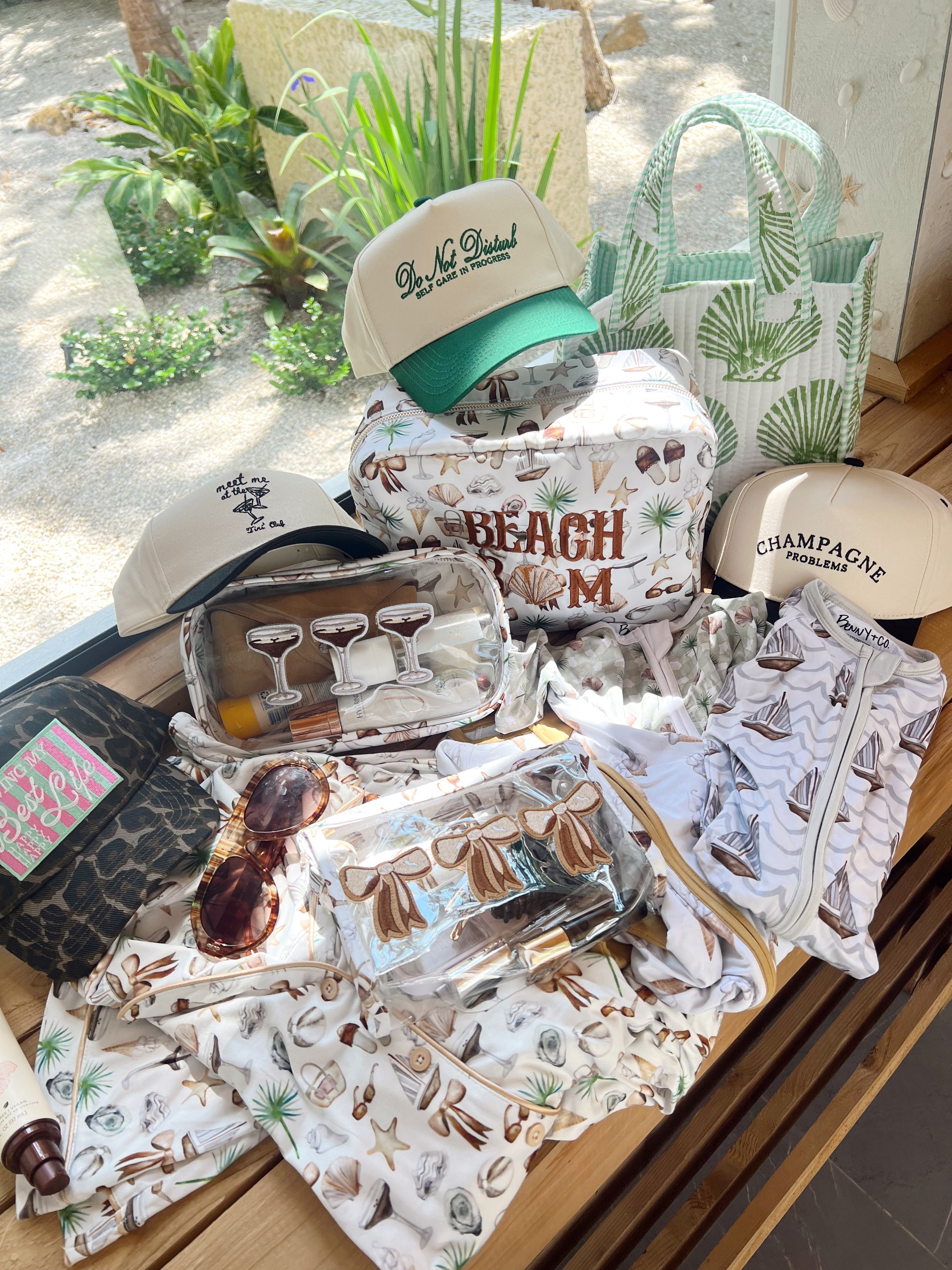 Travel Bag Espresso Martinis - Neutral Coastal Cocktail Clear Large Bag