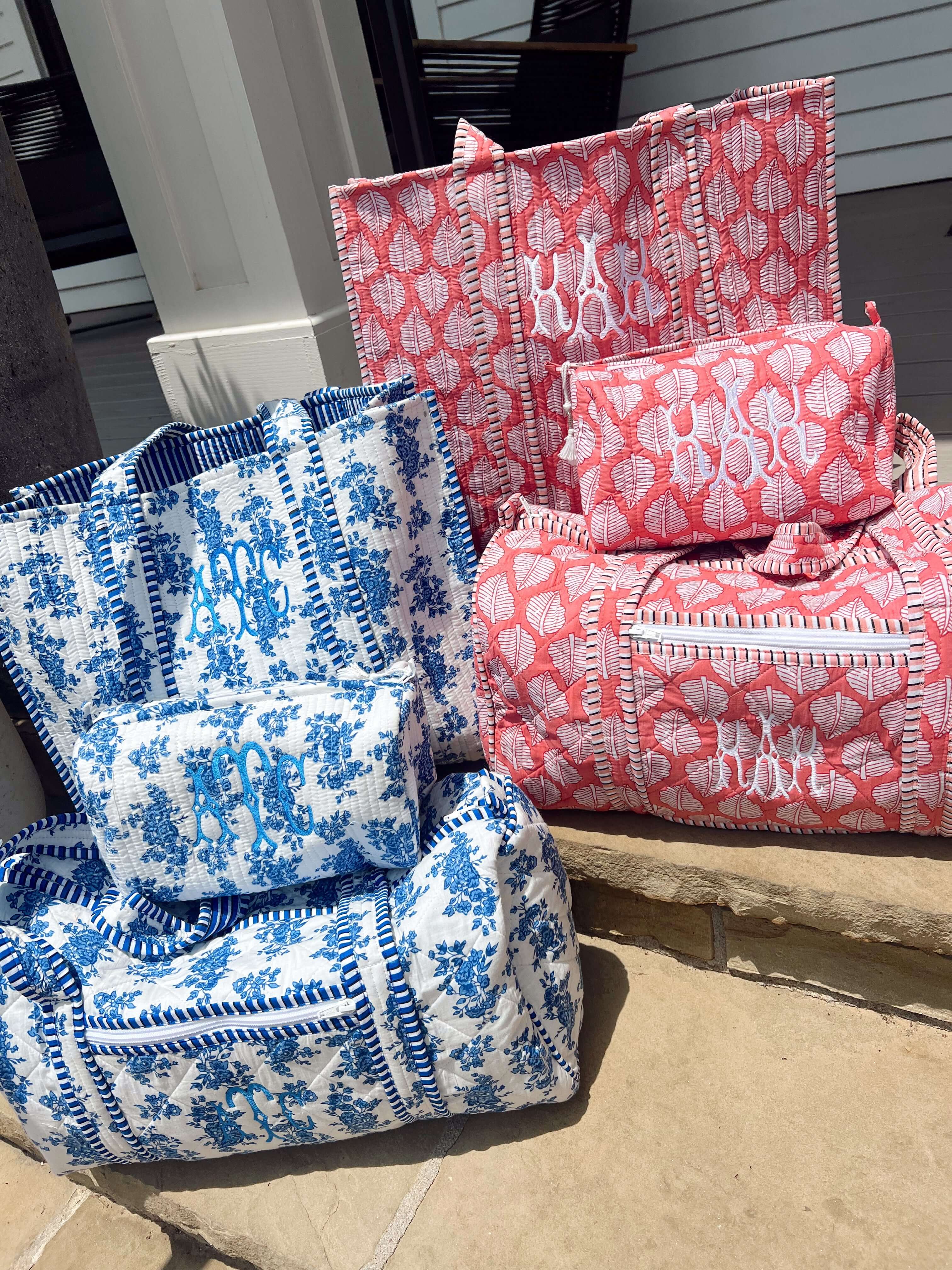 Travel Bag Quilted Block-Print - Aubrey Collection