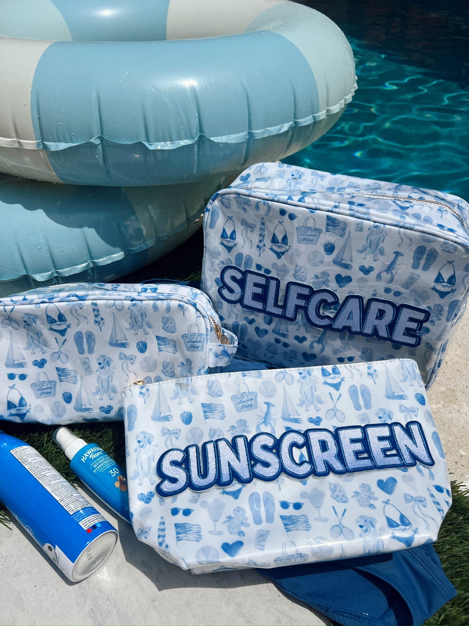 Travel Bag Sunscreen - Blue Americana Clear Coat Bag
