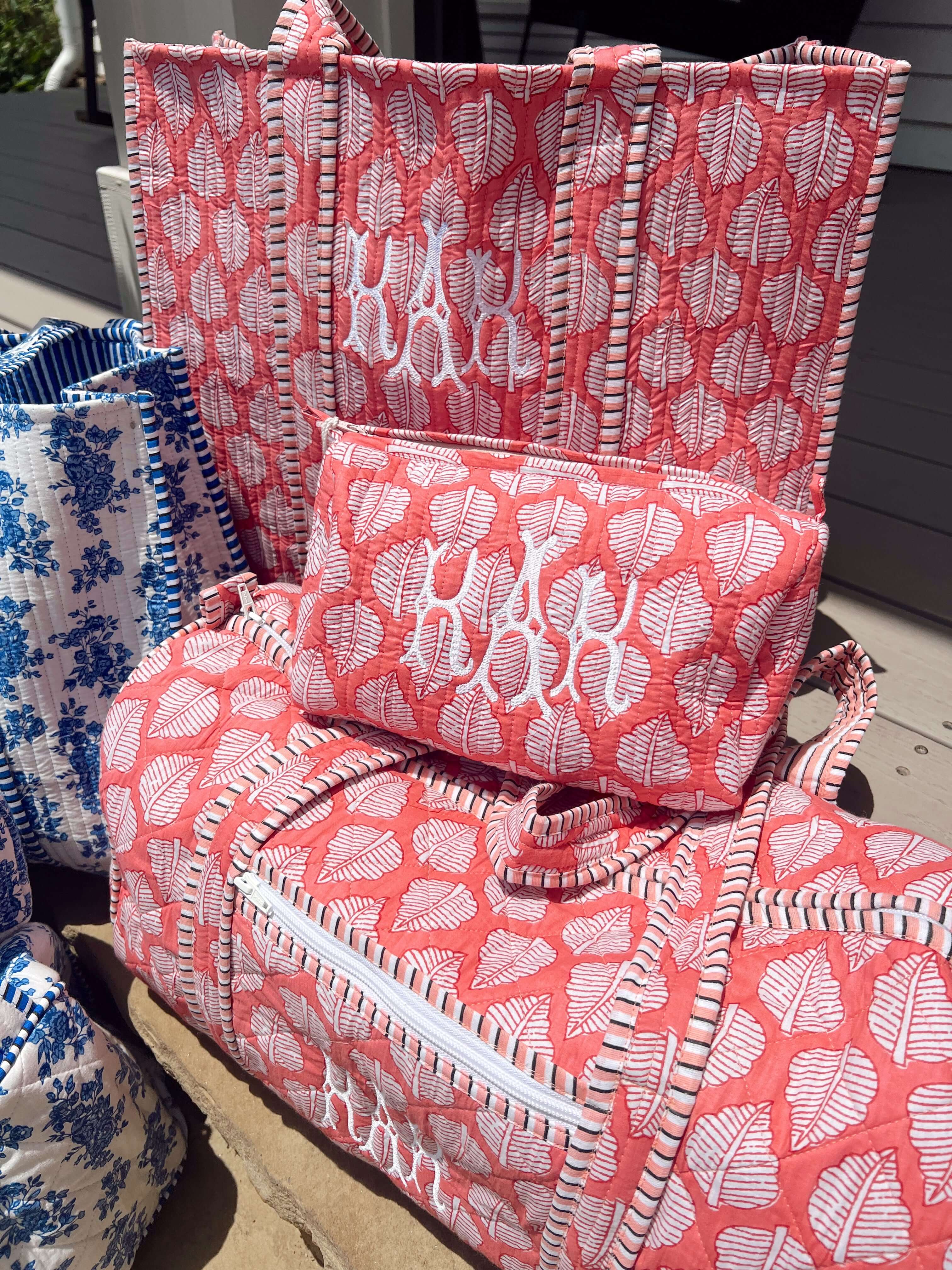 Travel Bag Quilted Block-Print - Aubrey Collection