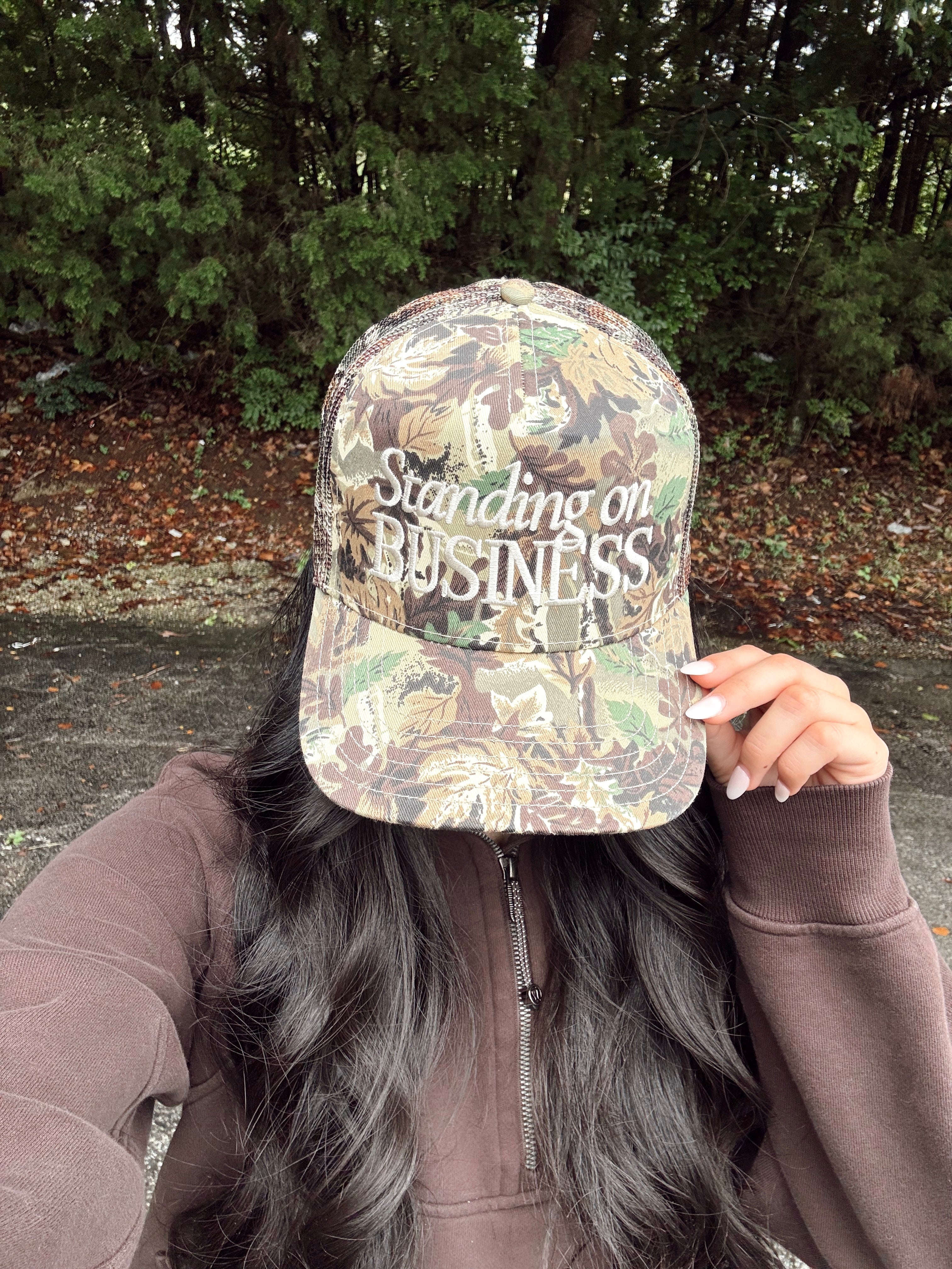 Hat Standing On Business Trucker Hat