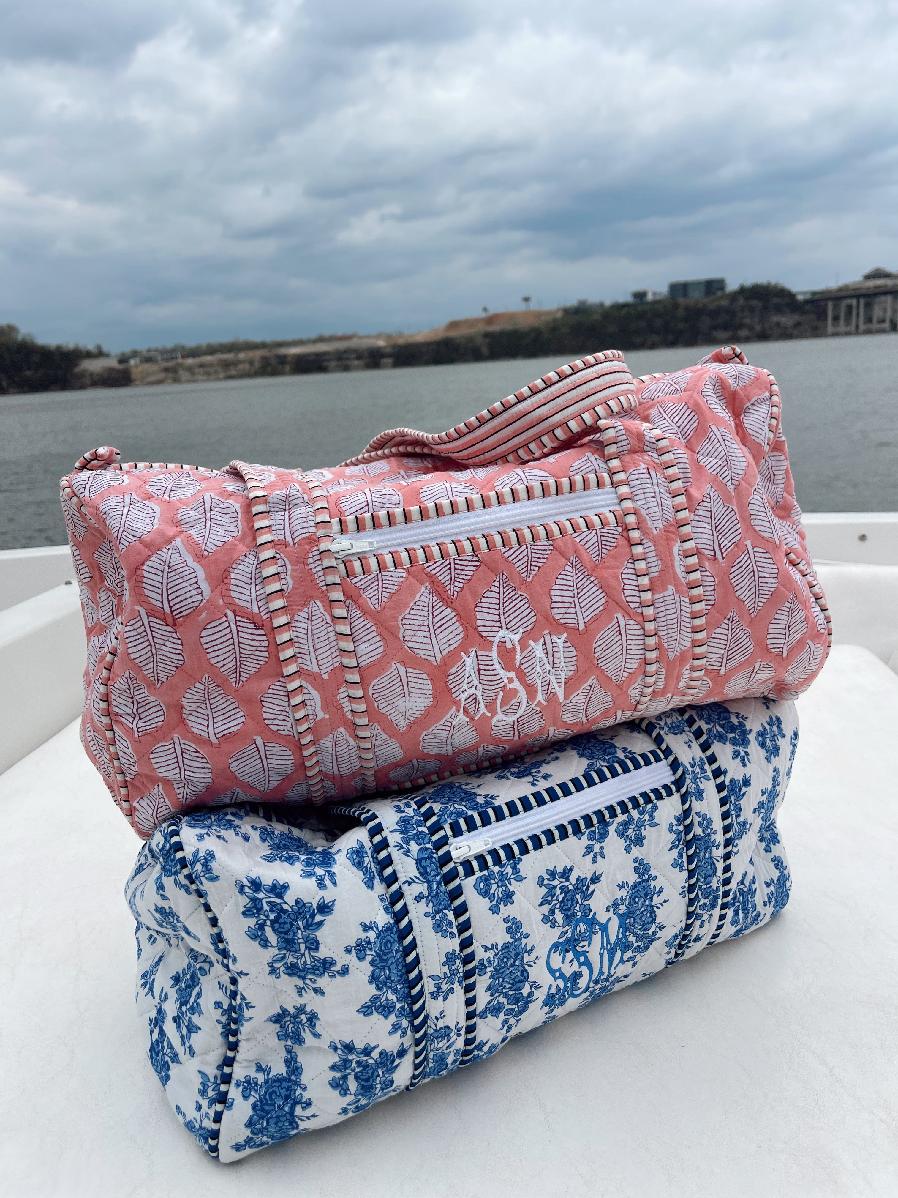 Travel Bag Quilted Block-Print - Aubrey Collection