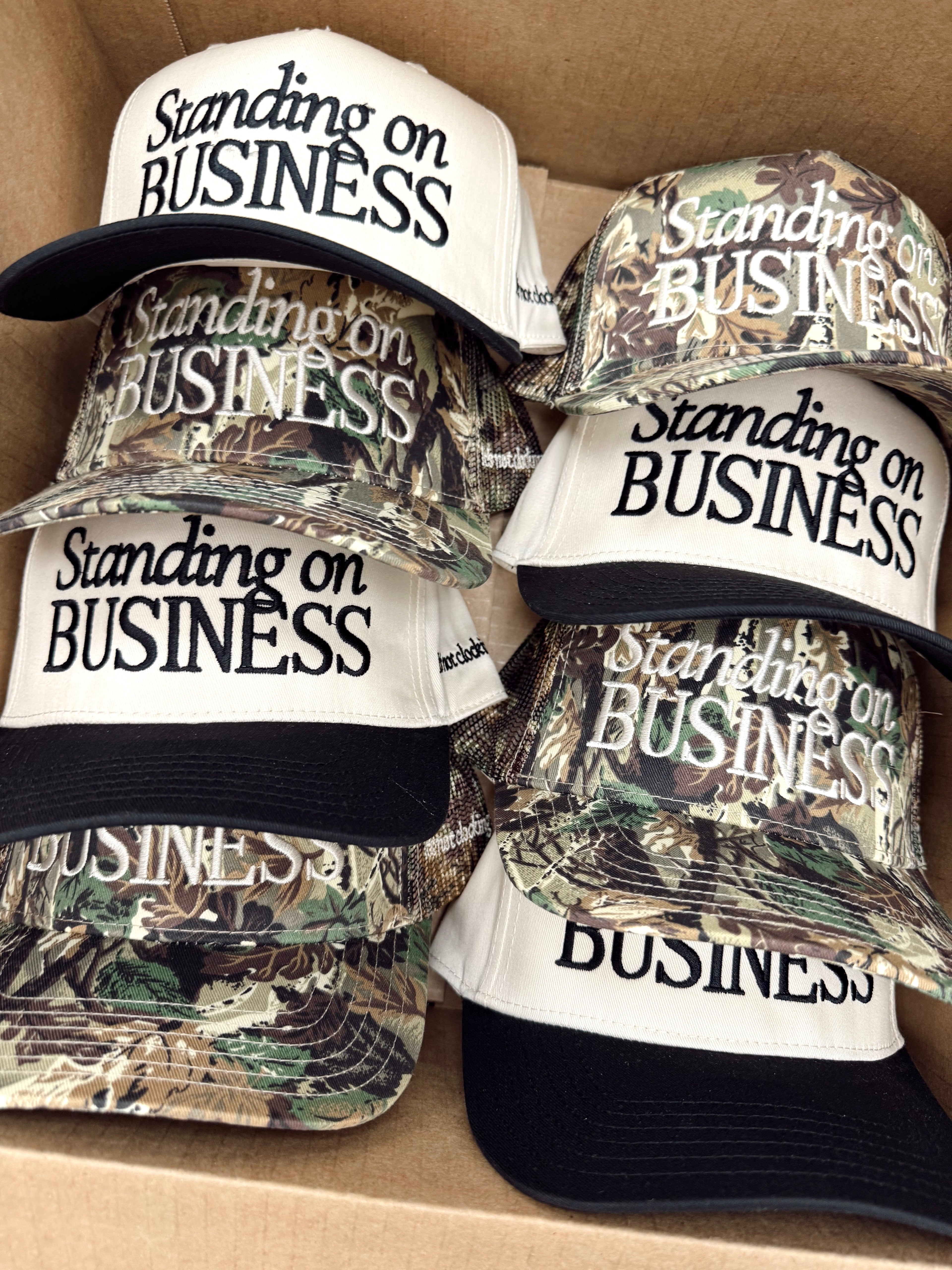 Hat Standing On Business Trucker Hat