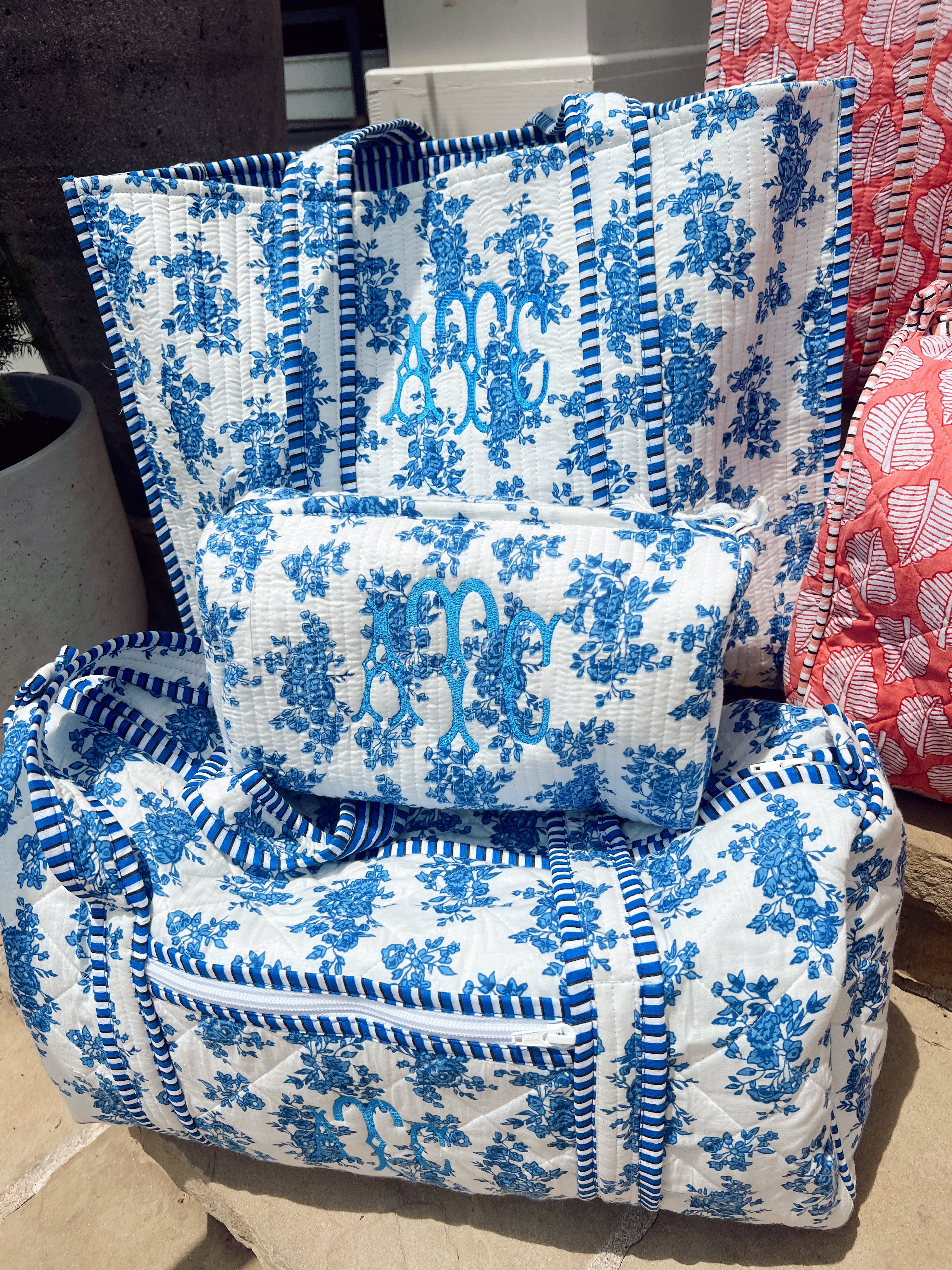Travel Bag Quilted Block-Print - Aubrey Collection