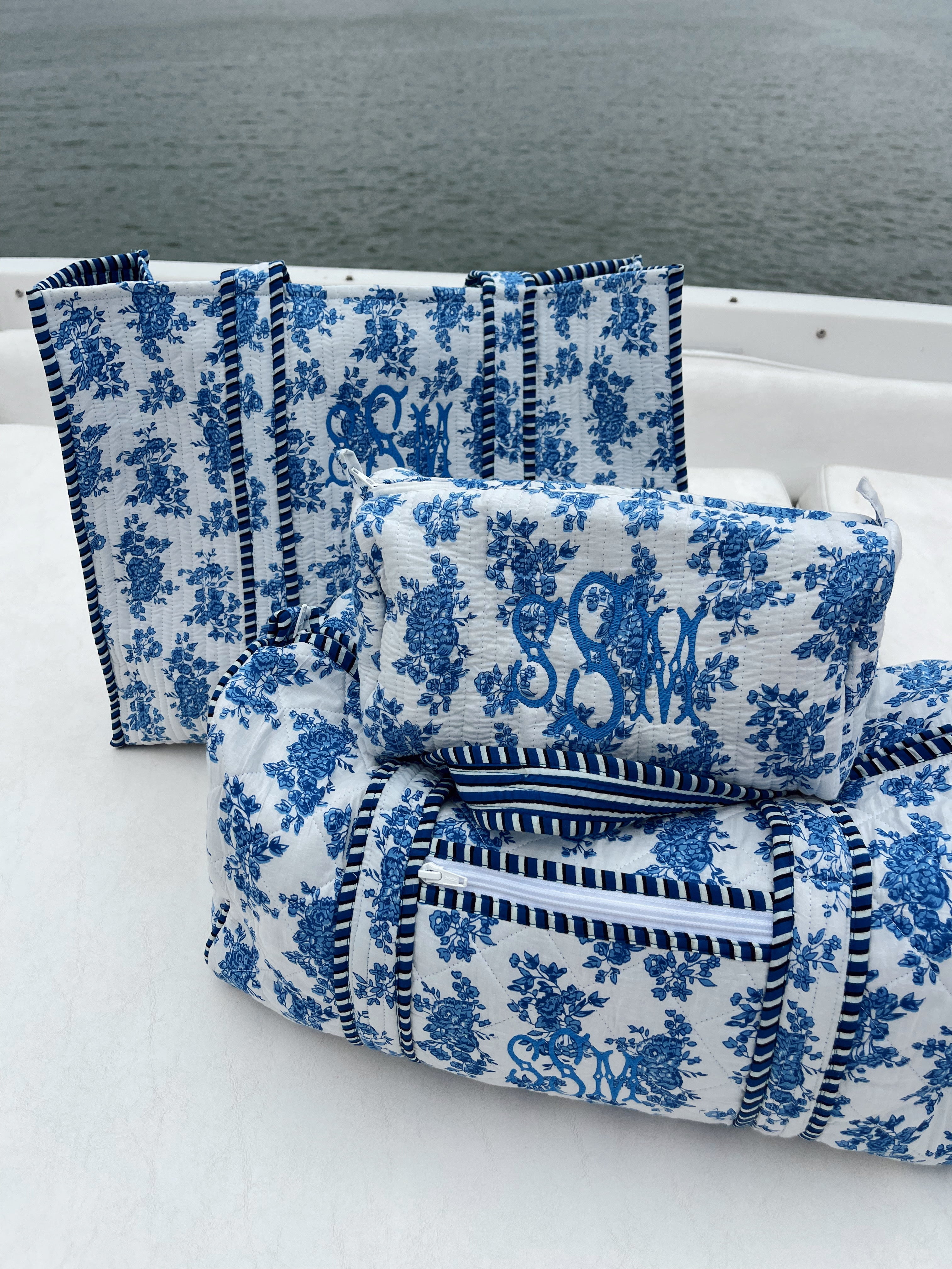 Travel Bag Quilted Block-Print - Aubrey Collection